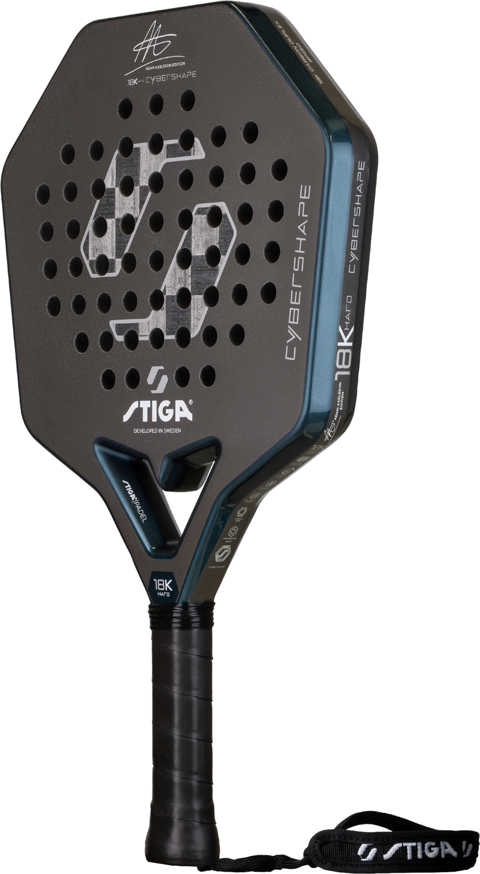 STIGA, Stiga Padel Racket Cybershape 18k Hard Adam Axelsson Edition