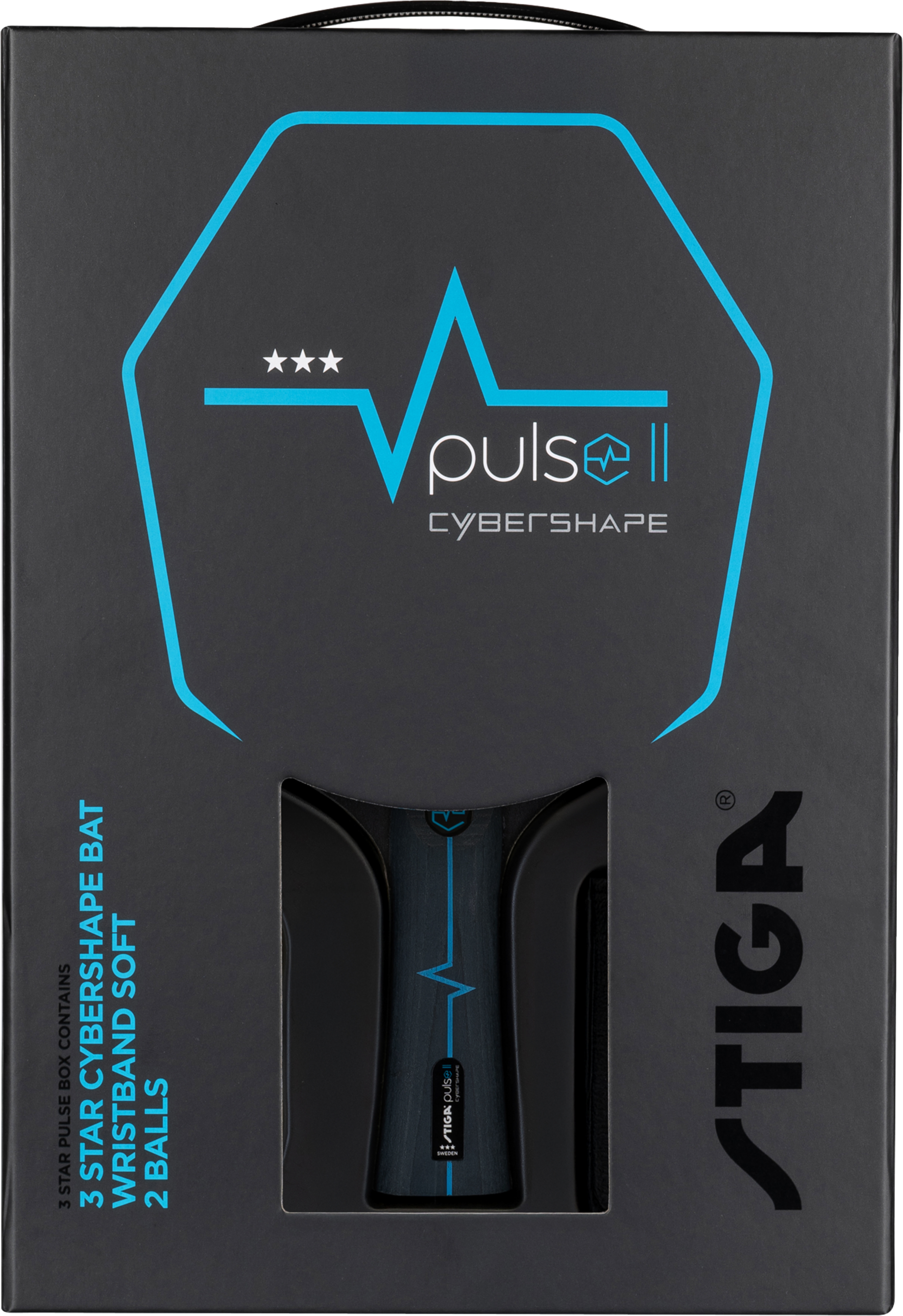 STIGA, Stiga Pingis Set Pulse Box Ii 3-star Cybershape
