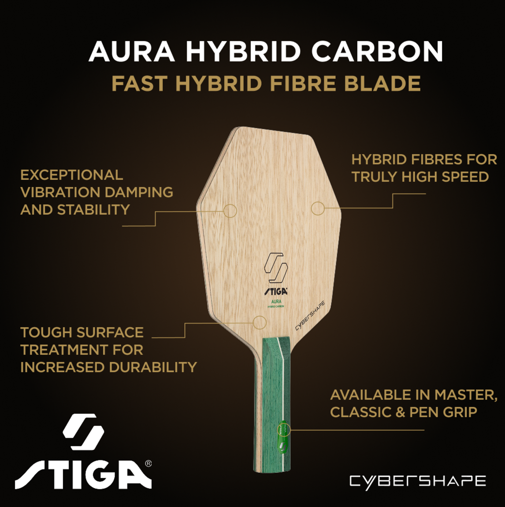STIGA, Stiga Pingisstomme Aura Hybrid Carbon