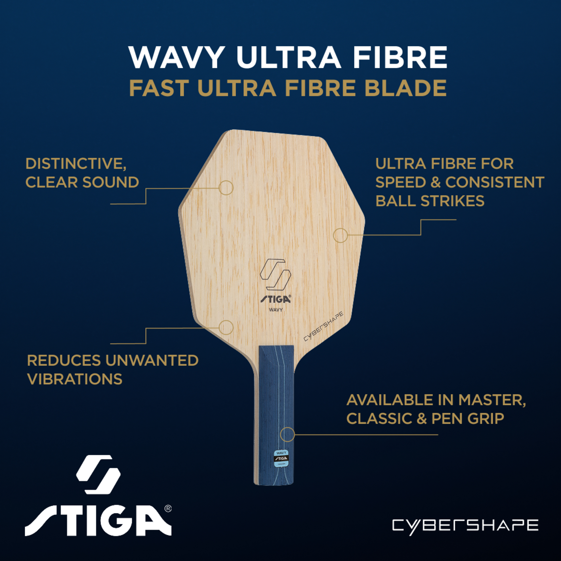 STIGA, Stiga Pingisstomme Wavy Ultra Fibre Cybershape