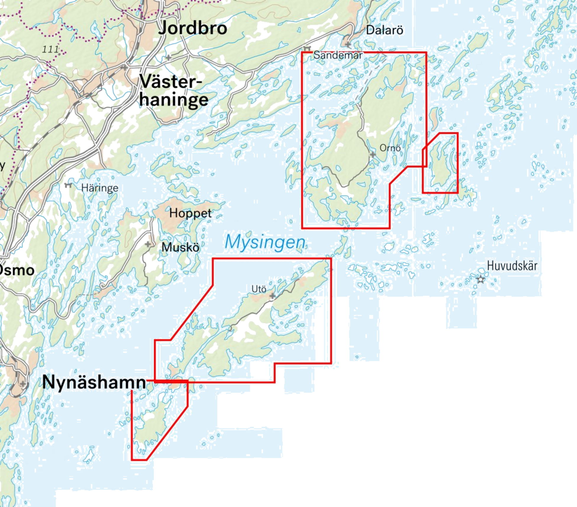 CALAZO, Stigkarta Ut&ouml;  Orn&ouml; 1:20 000
