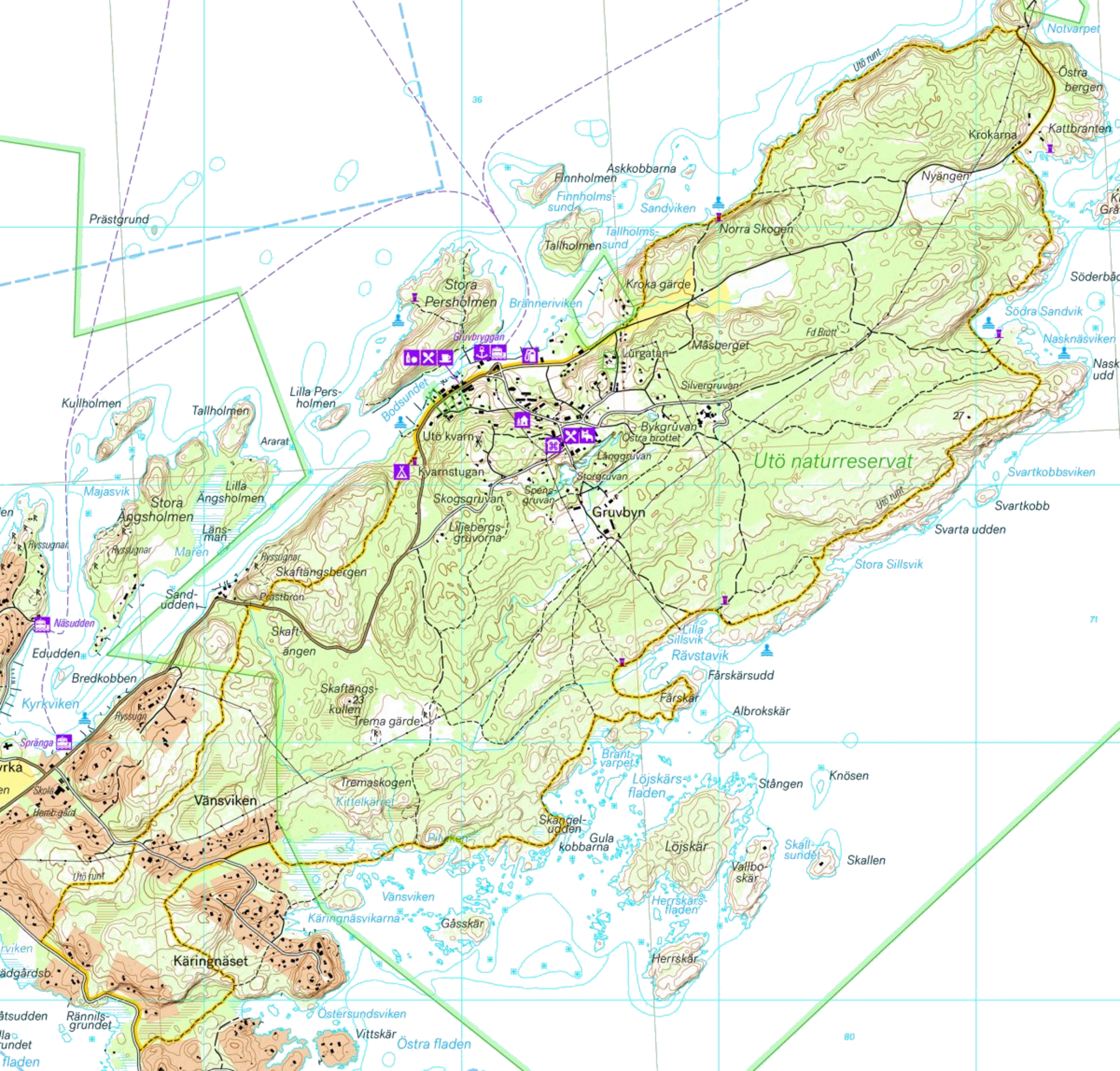 CALAZO, Stigkarta Ut&ouml;  Orn&ouml; 1:20 000