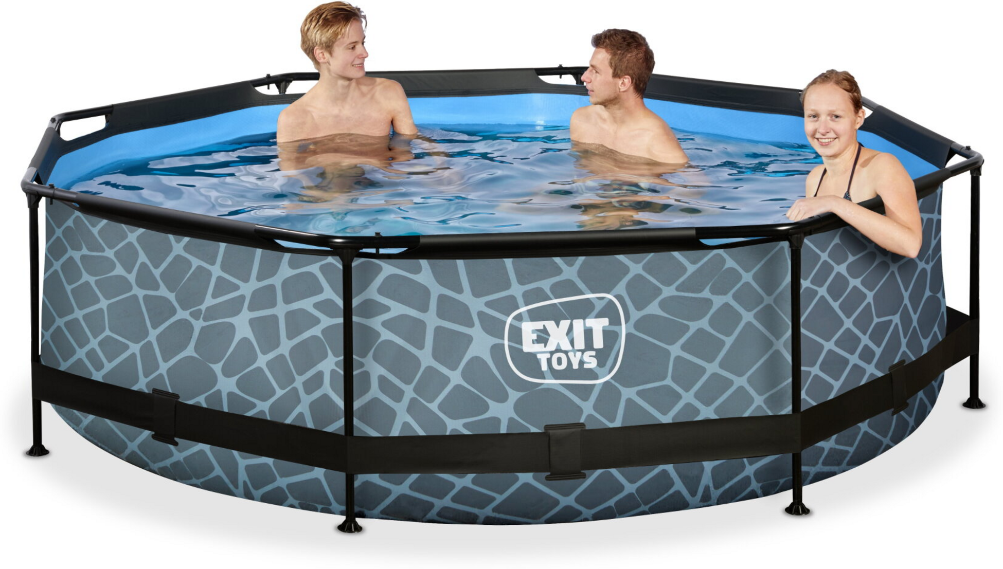 EXIT, Stone Pool &Oslash;300x76cm Med Filterpump - Gr&aring;