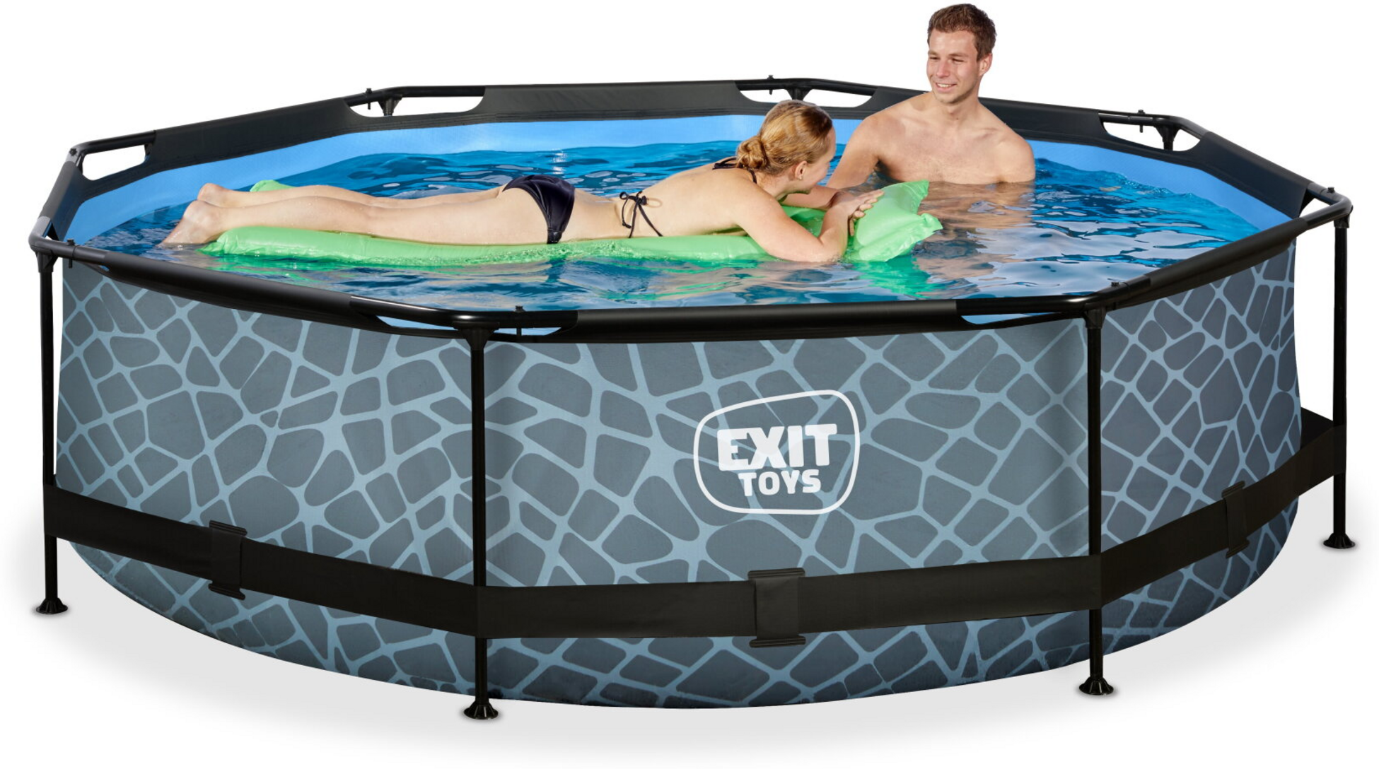 EXIT, Stone Pool &Oslash;300x76cm Med Filterpump - Gr&aring;