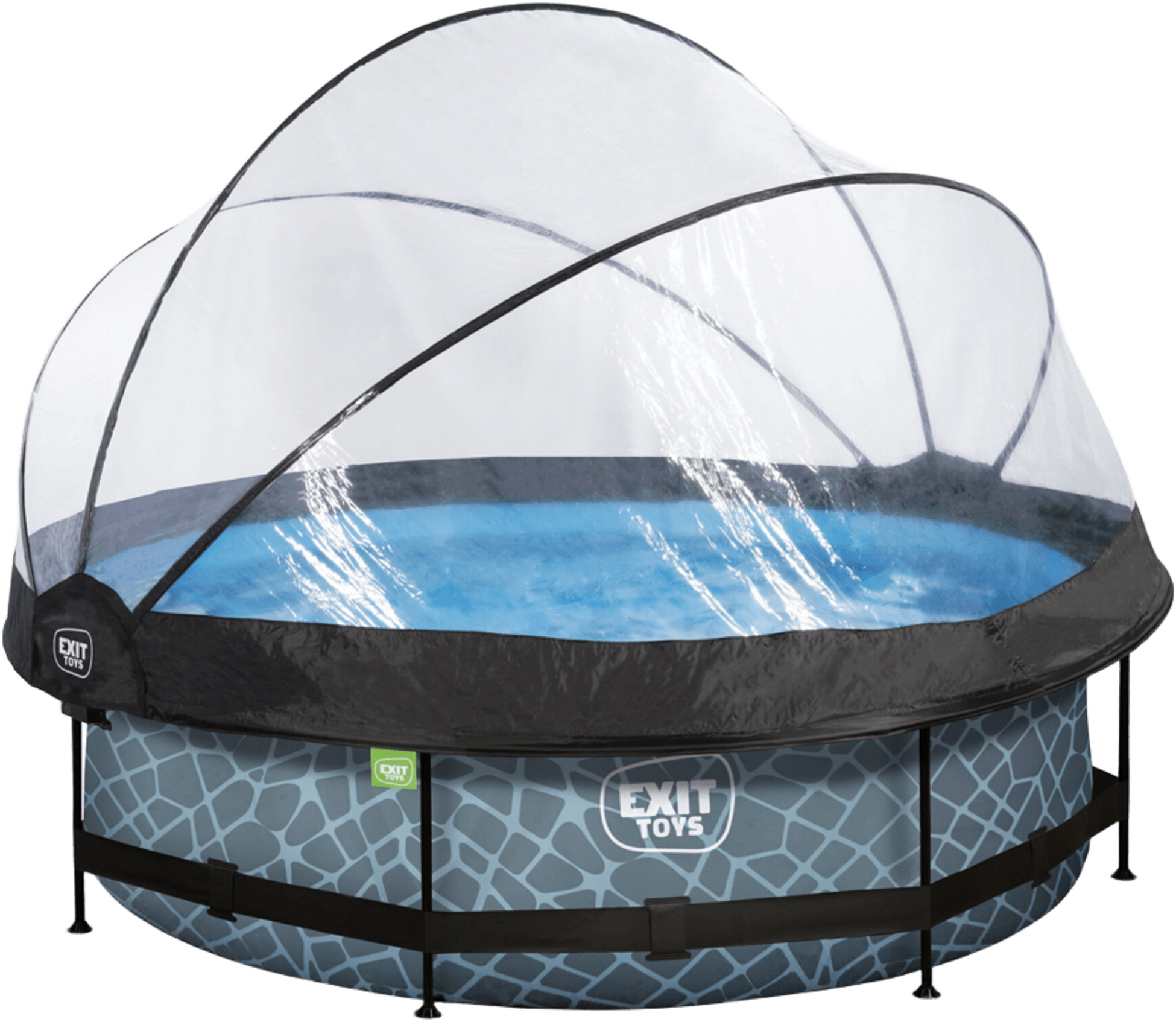 EXIT, Stone Pool &Oslash;300x76cm Med Filterpump Och Tak - Gr&aring;