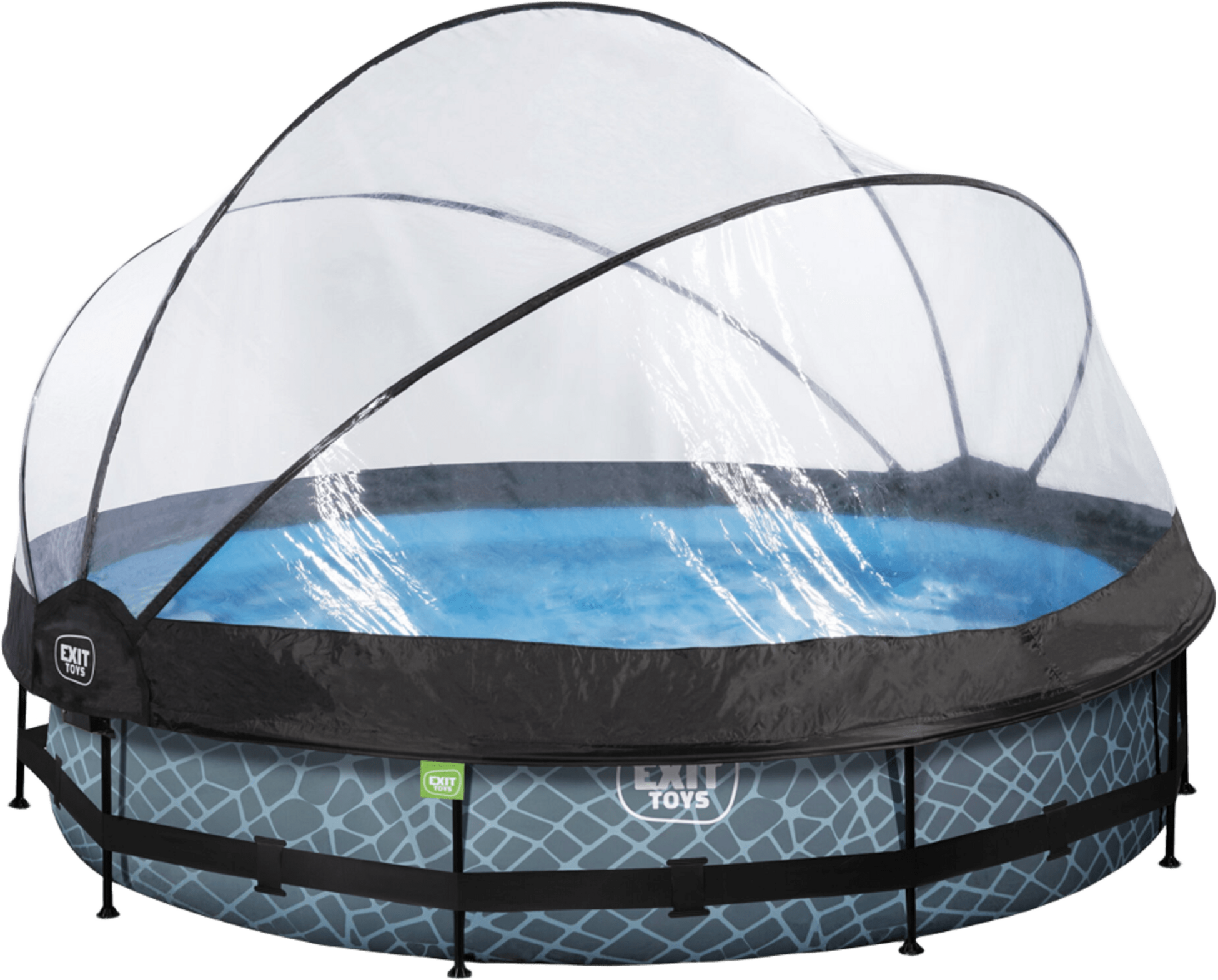 EXIT, Stone Pool &Oslash;360x76cm Med Filterpump Och Tak - Gr&aring;