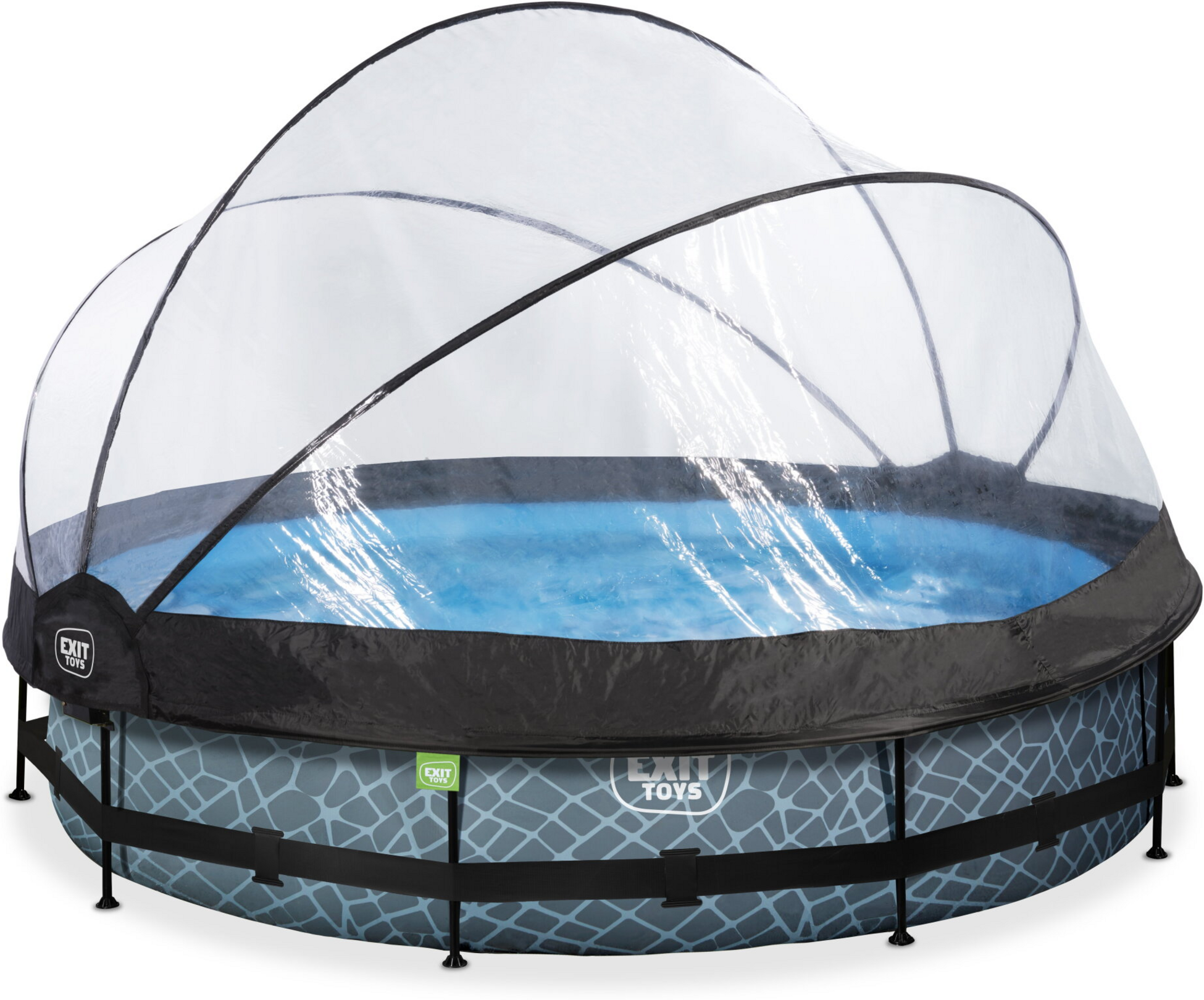 EXIT, Stone Pool &Oslash;360x76cm Med Filterpump Och Tak - Gr&aring;