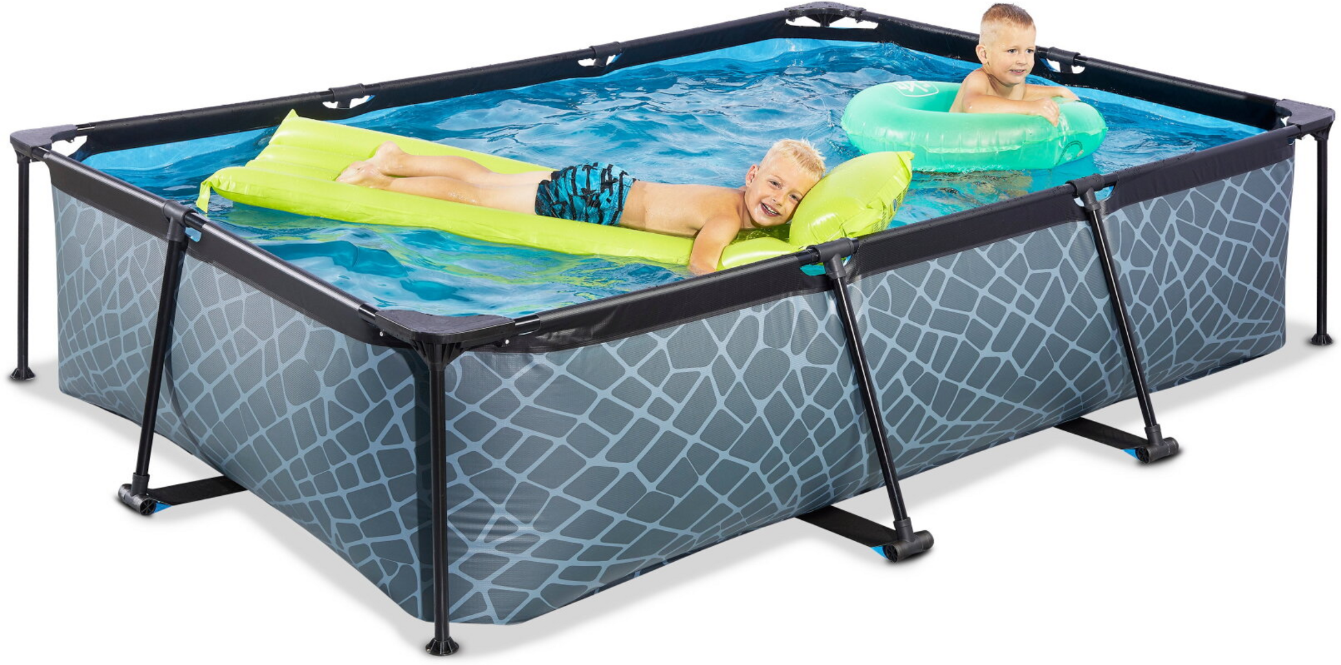 EXIT, Stone Pool 300x200x65cm Med Filterpump - Gr&aring;