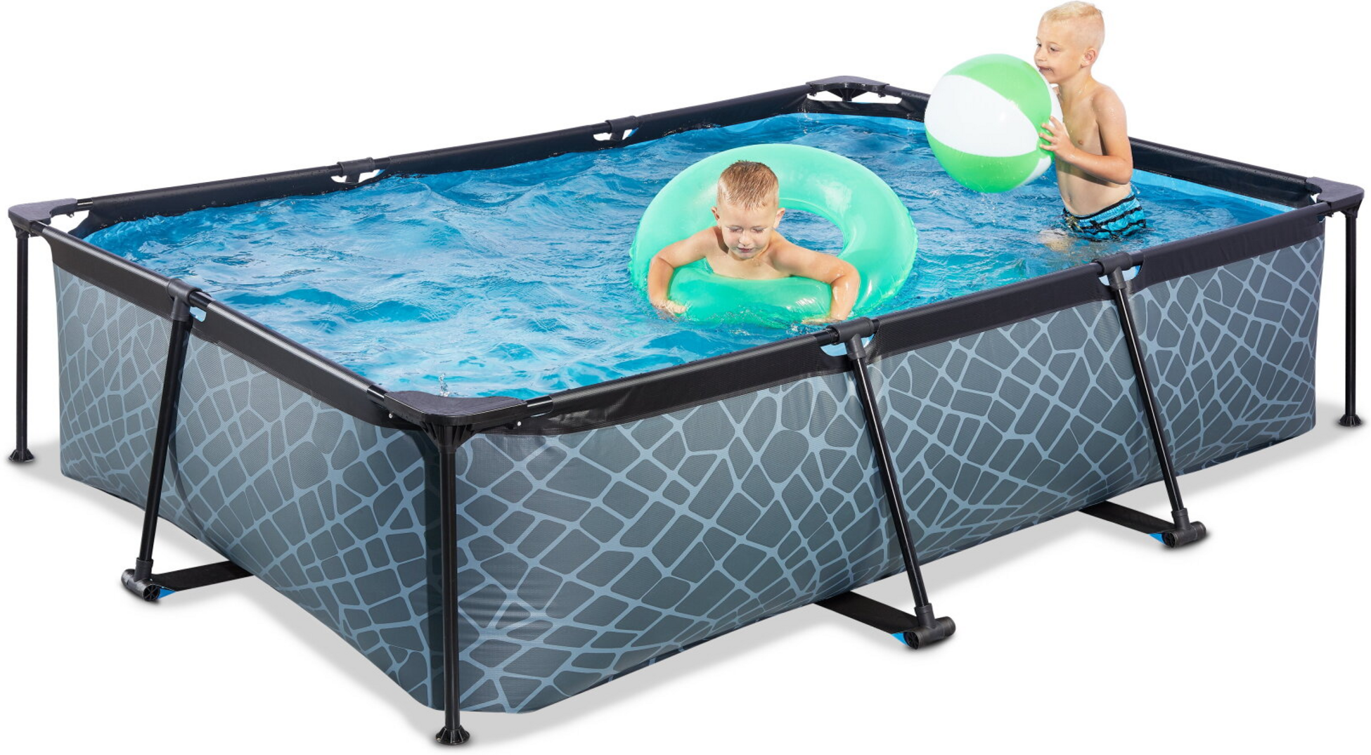 EXIT, Stone Pool 300x200x65cm Med Filterpump - Gr&aring;