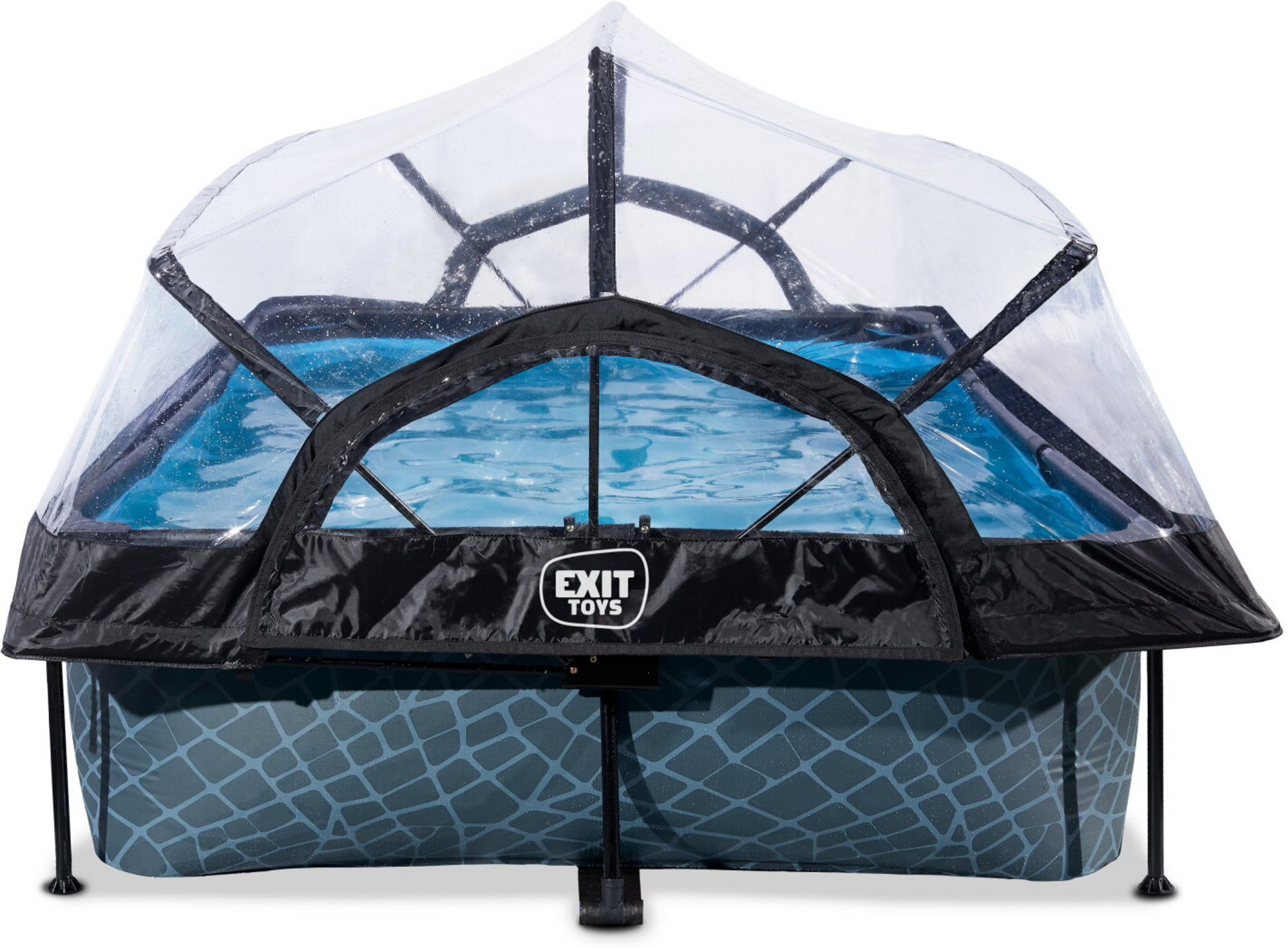 EXIT, Stone Pool 300x200x65cm Med Filterpump Och Tak - Gr&aring;