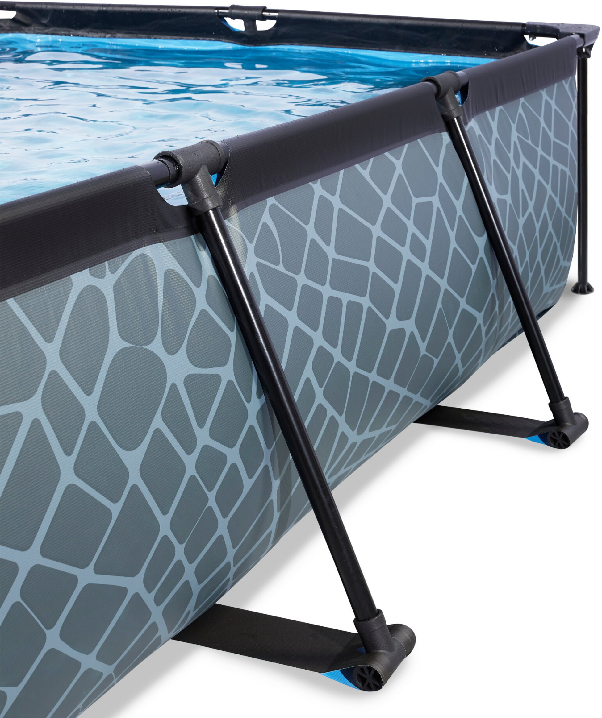 EXIT, Stone Pool 300x200x65cm Med Filterpump Och Tak - Gr&aring;