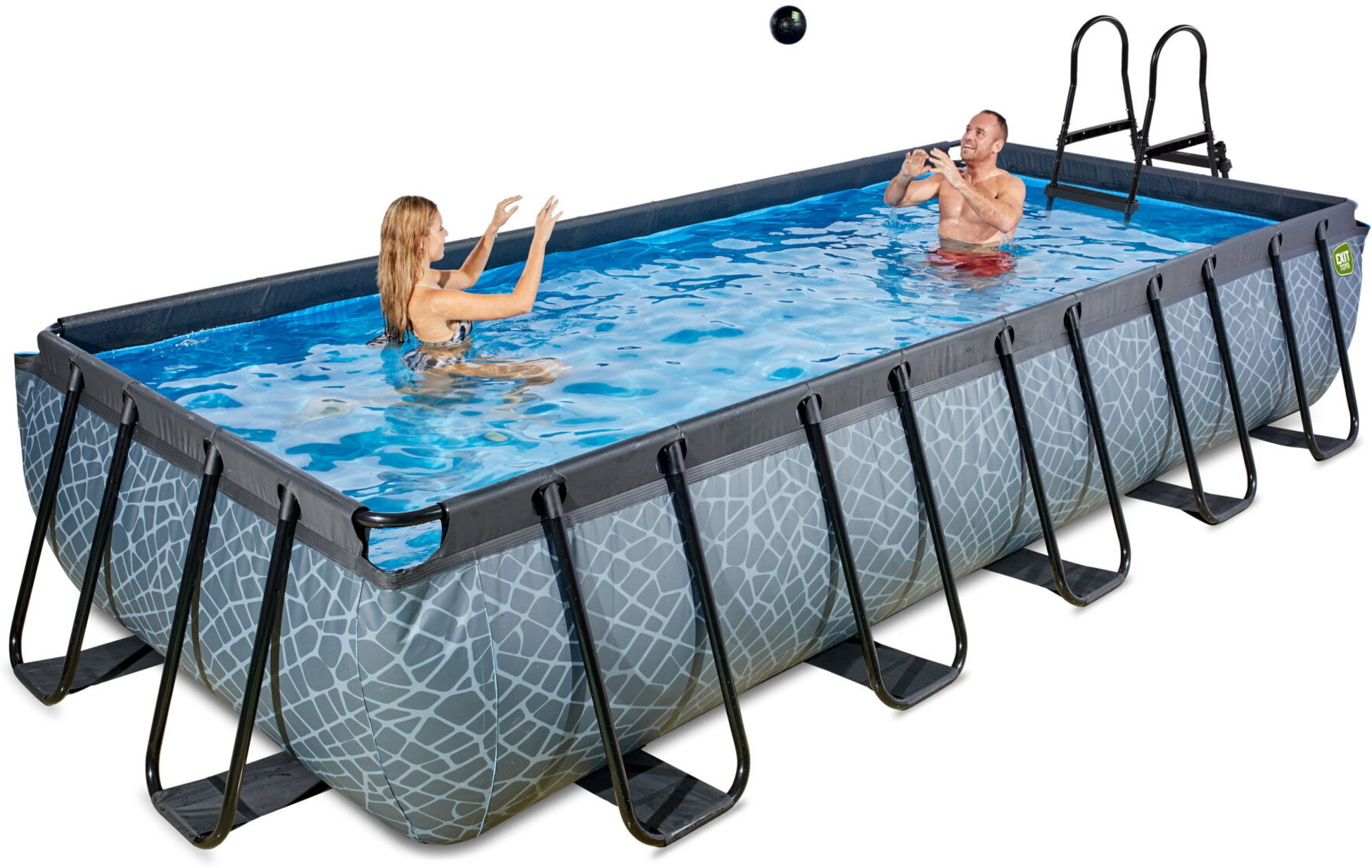 EXIT, Stone Pool 540x250x100cm Med Sandfilterpump - Gr&aring;