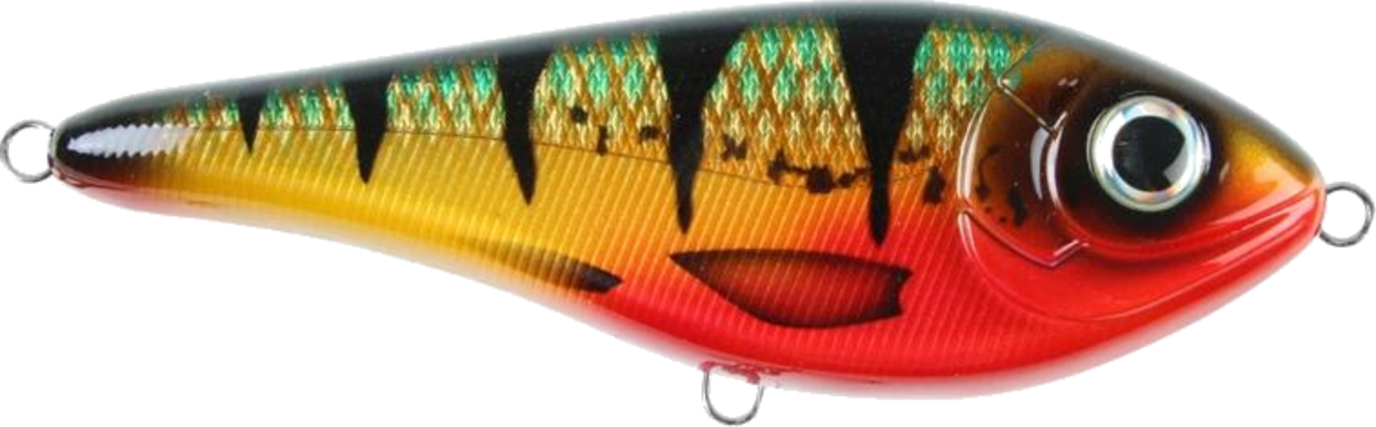 STRIKE PRO, Strike Pro Buster Swim Bait, Slow Sink, 13cm, 65g - Red Perch