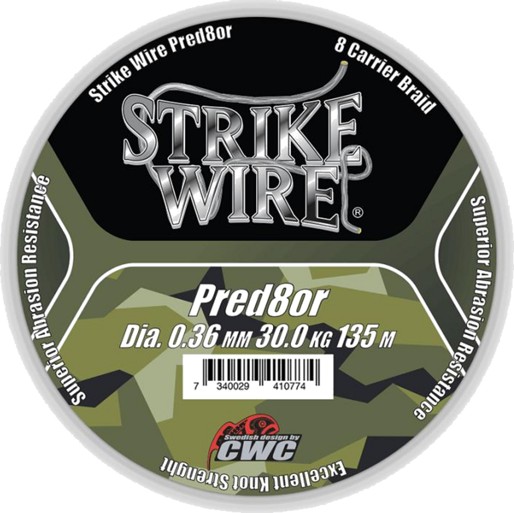 STRIKE WIRE, Strike Wire Pred8or X8, 0,28mm/20kg - 135m, Camo
