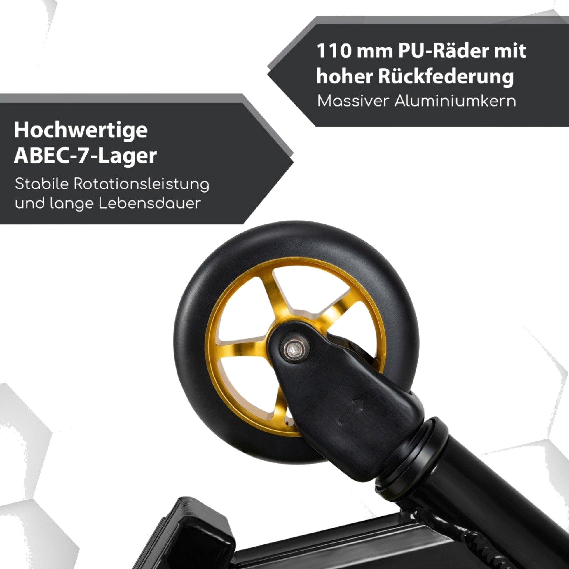 NORTHIX, Stunt Scooter With 360 Steering  Pu Wheels  Aluminum Deck Stunt Scooter Fun Scooter Black