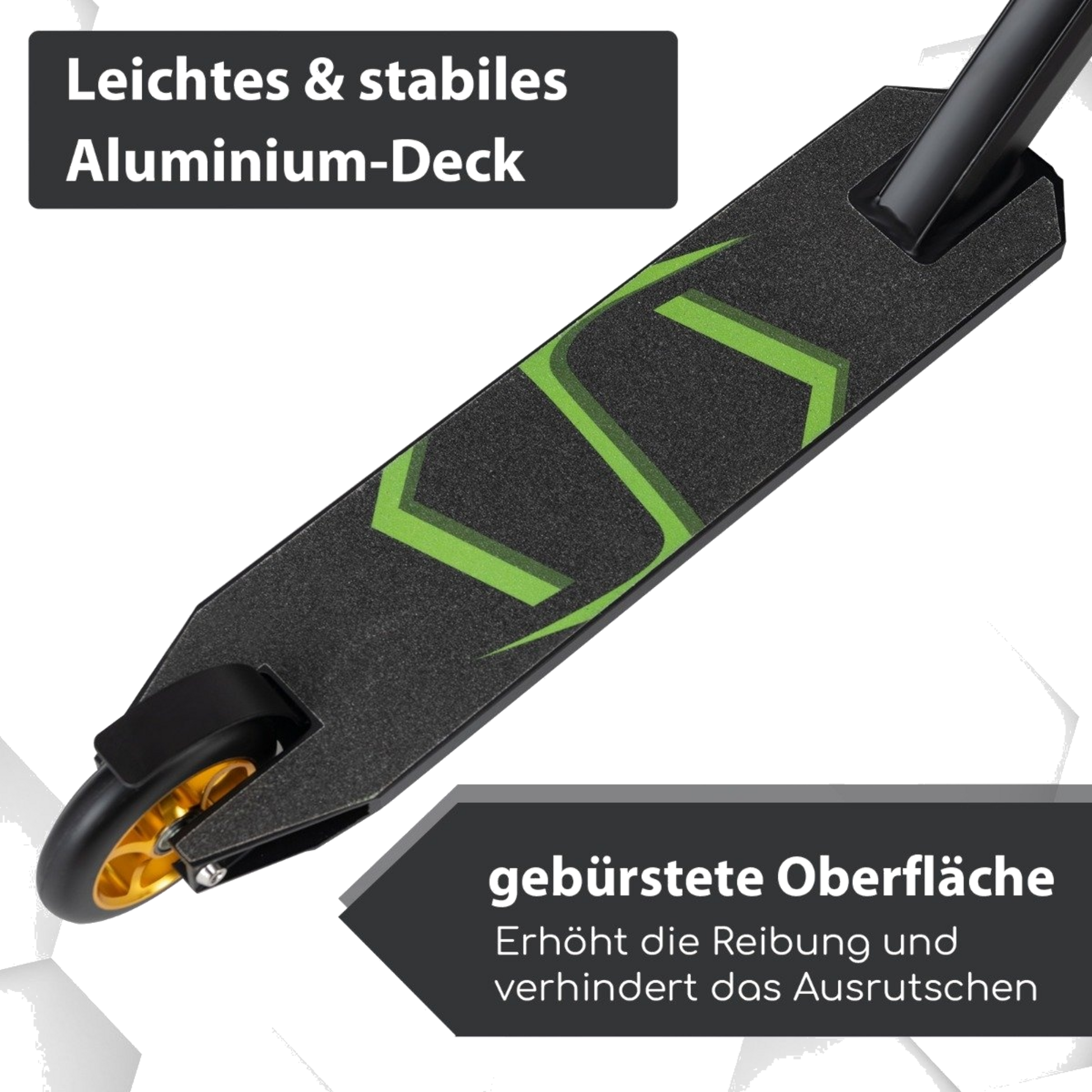 NORTHIX, Stunt Scooter With 360 Steering  Pu Wheels  Aluminum Deck Stunt Scooter Fun Scooter Black