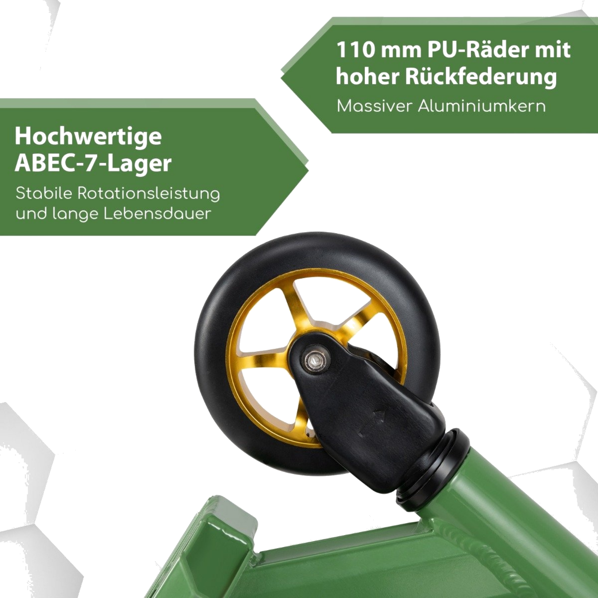 NORTHIX, Stunt Scooter With 360 Steering  Pu Wheels  Aluminum Deck Stunt Scooter Fun Scooter Green