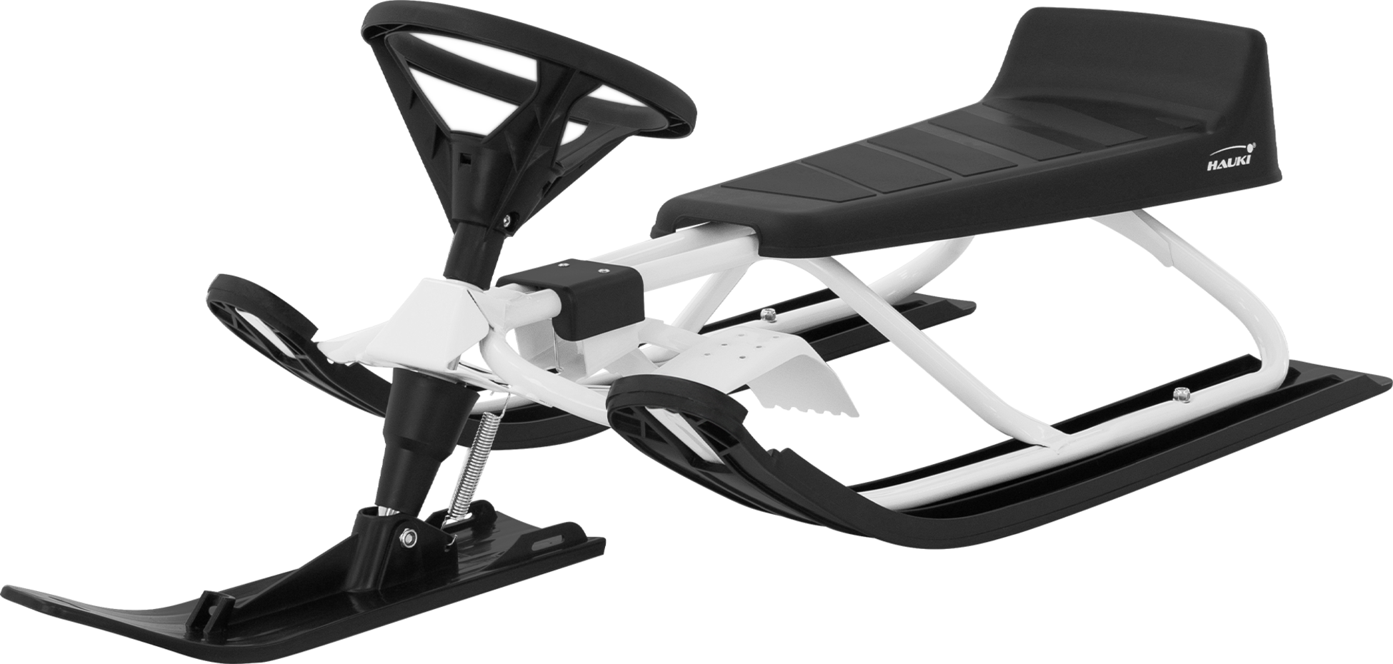 ECD GERMANY, Styrsläde För Barn White Från 5 År Upp Till 90 Kg Säte Med Ryggstöd