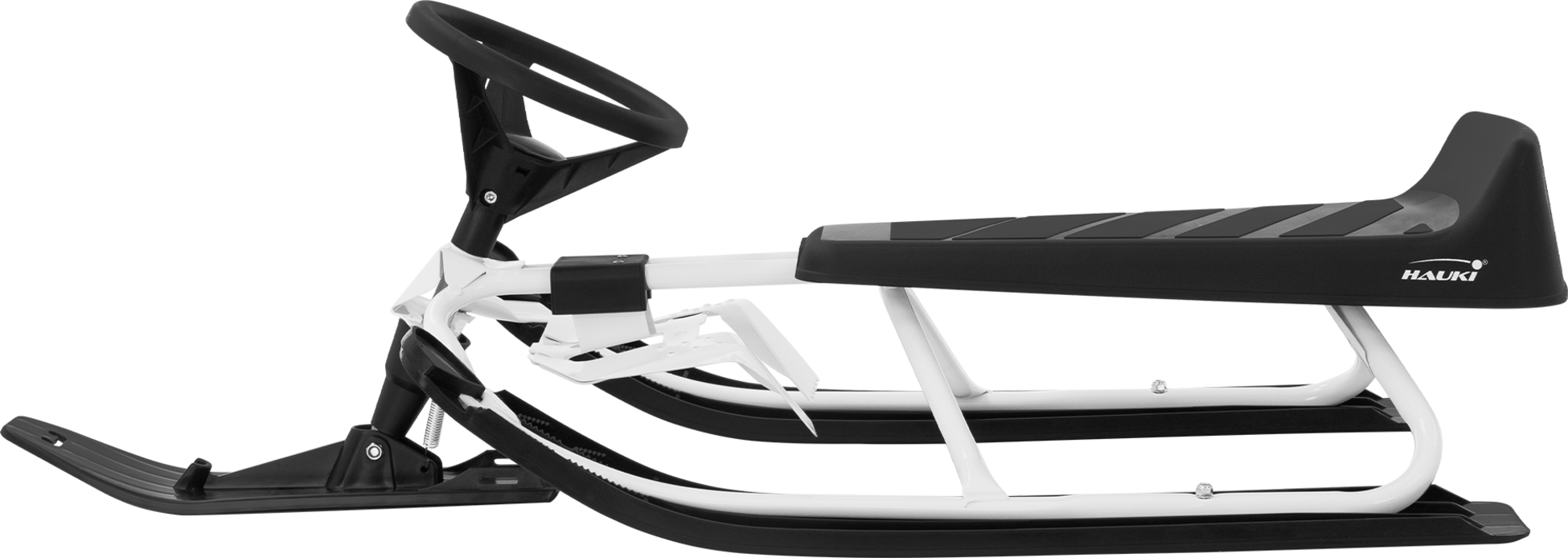 ECD GERMANY, Styrsläde För Barn White Från 5 År Upp Till 90 Kg Säte Med Ryggstöd