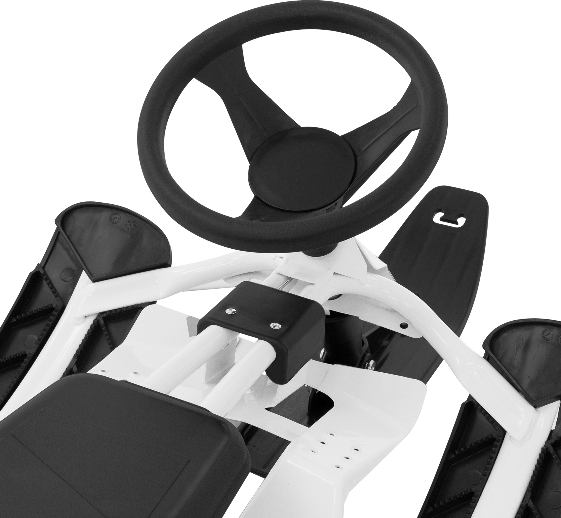 ECD GERMANY, Styrsläde För Barn White Från 5 År Upp Till 90 Kg Säte Med Ryggstöd