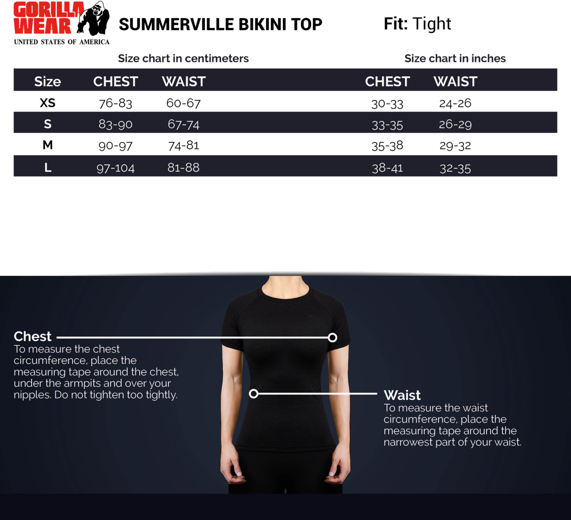 GORILLA WEAR, Summerville Bikini Top