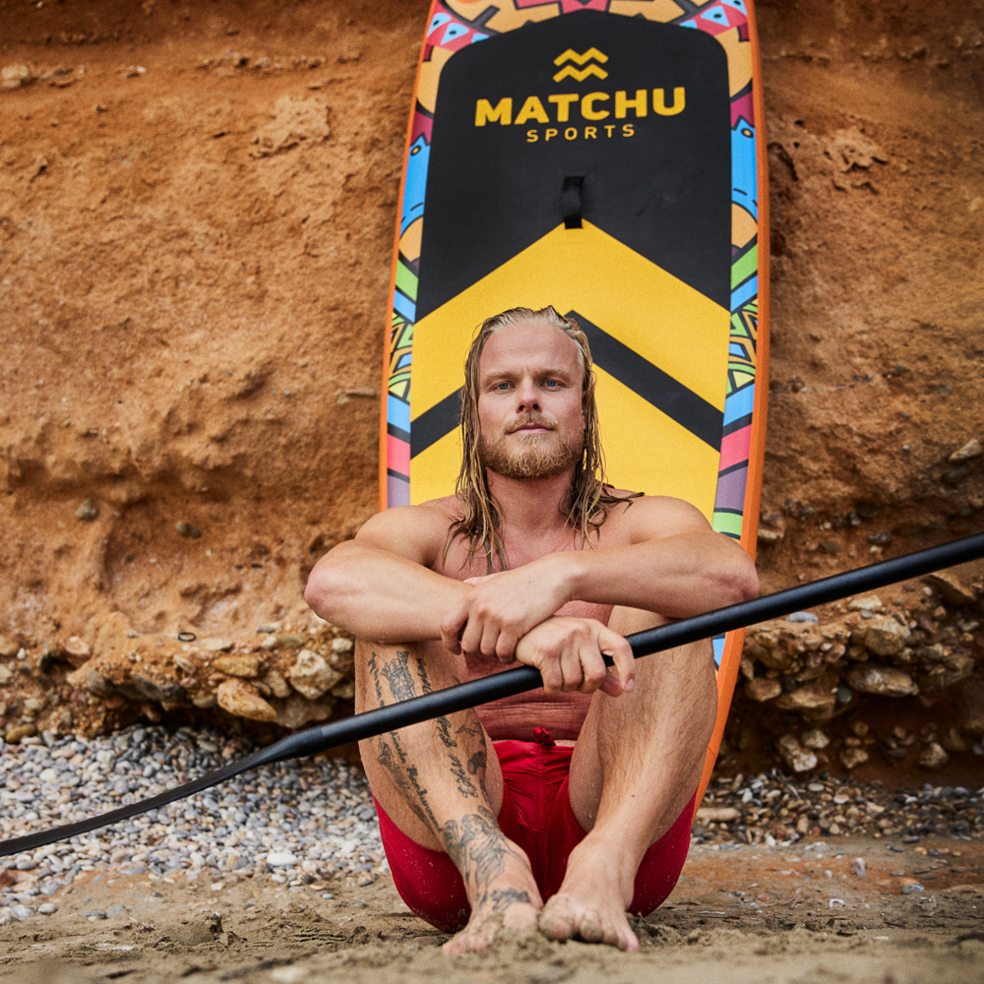 MATCHU SPORTS, Sup Br&auml;da Deluxe 320x81x15cm - Uppbl&aring;sbar upp till 150kg - Stand Up Paddle Board med Kajaks&auml;te
