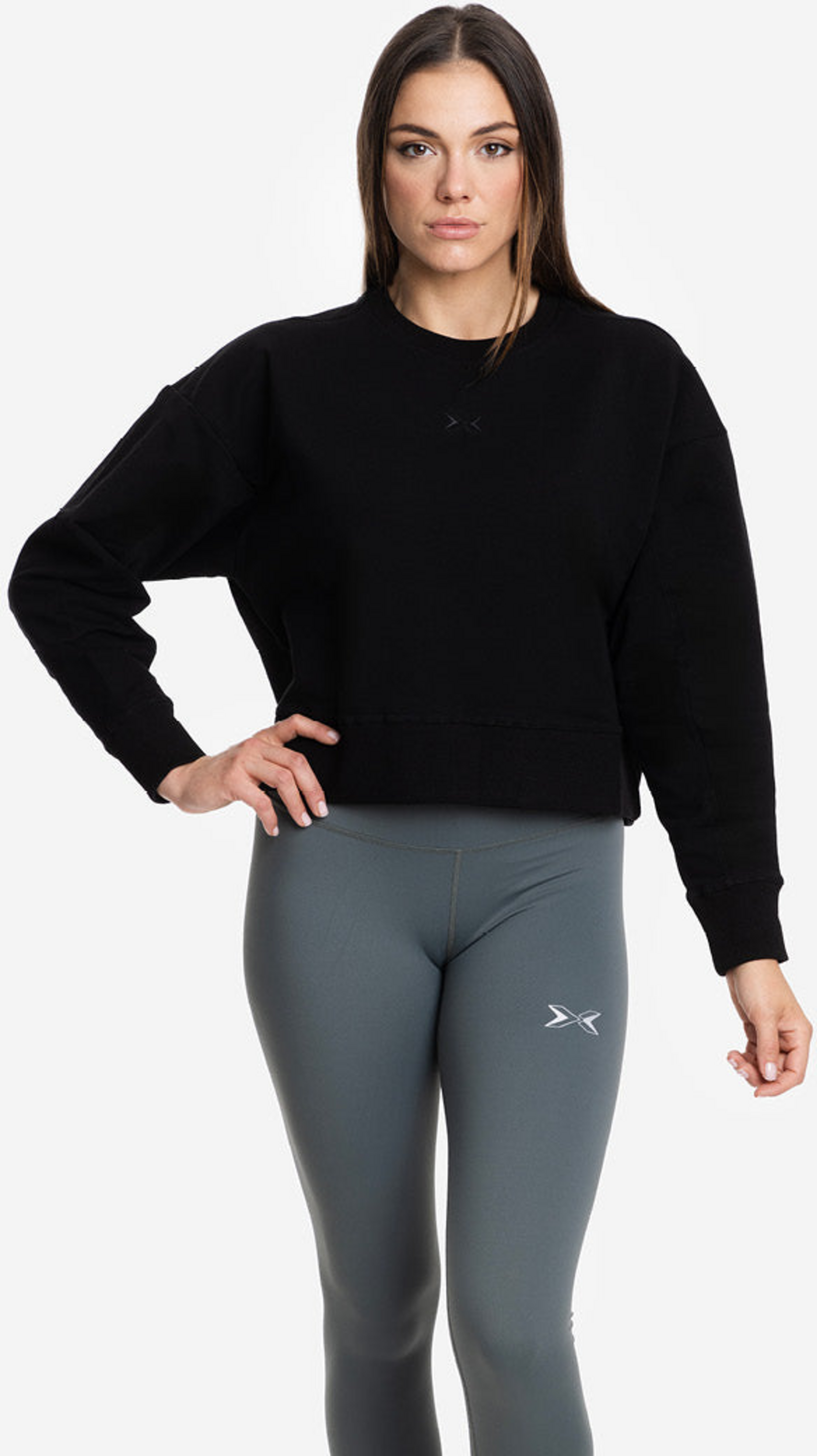 PICSIL SPORT, Sweatshirt Women Crop Jersey Stretch