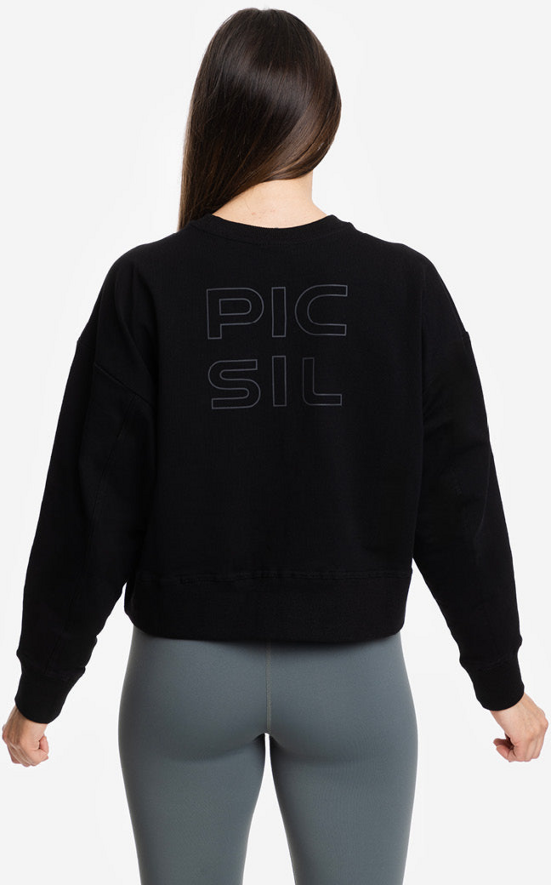 PICSIL SPORT, Sweatshirt Women Crop Jersey Stretch