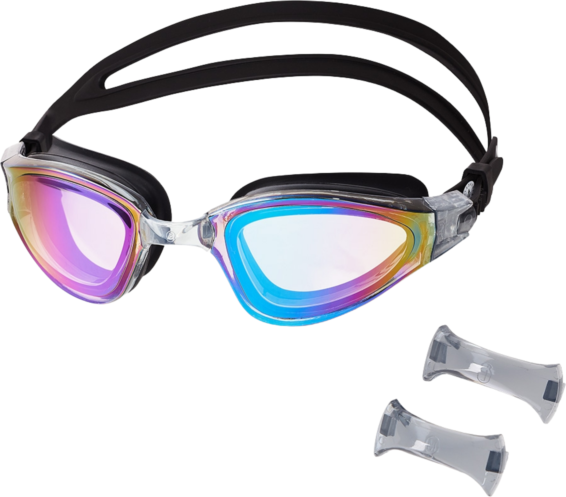 NORTHIX, Swimming Goggles, Black/rainbow, Anti-fog, Uv Protection