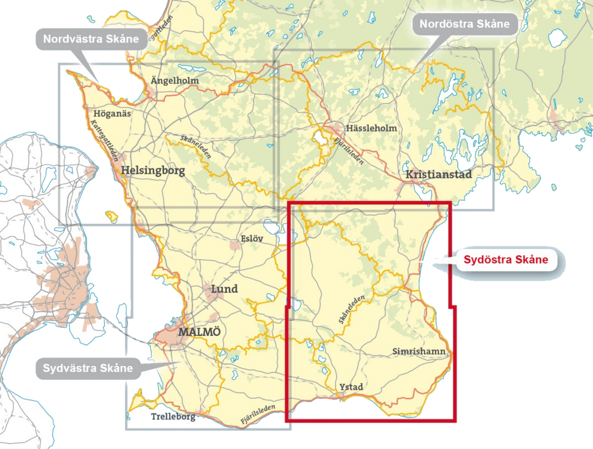 CALAZO, Syd&ouml;stra Sk&aring;ne 1:50.000