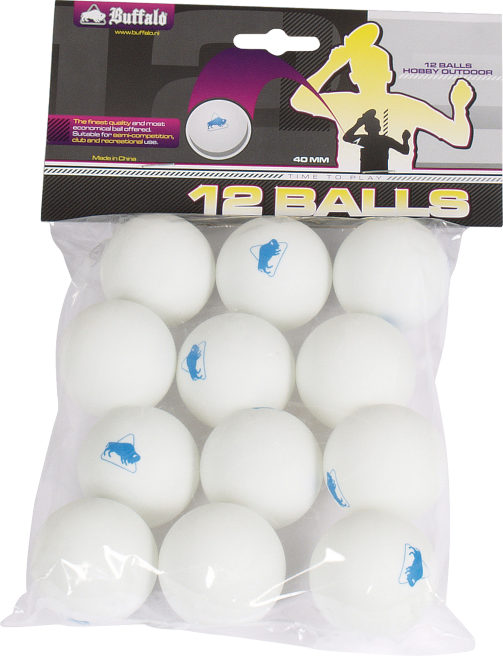 BUFFALO, Table Tennis Balls Buffalo Hobby Outdoor 12pcs.