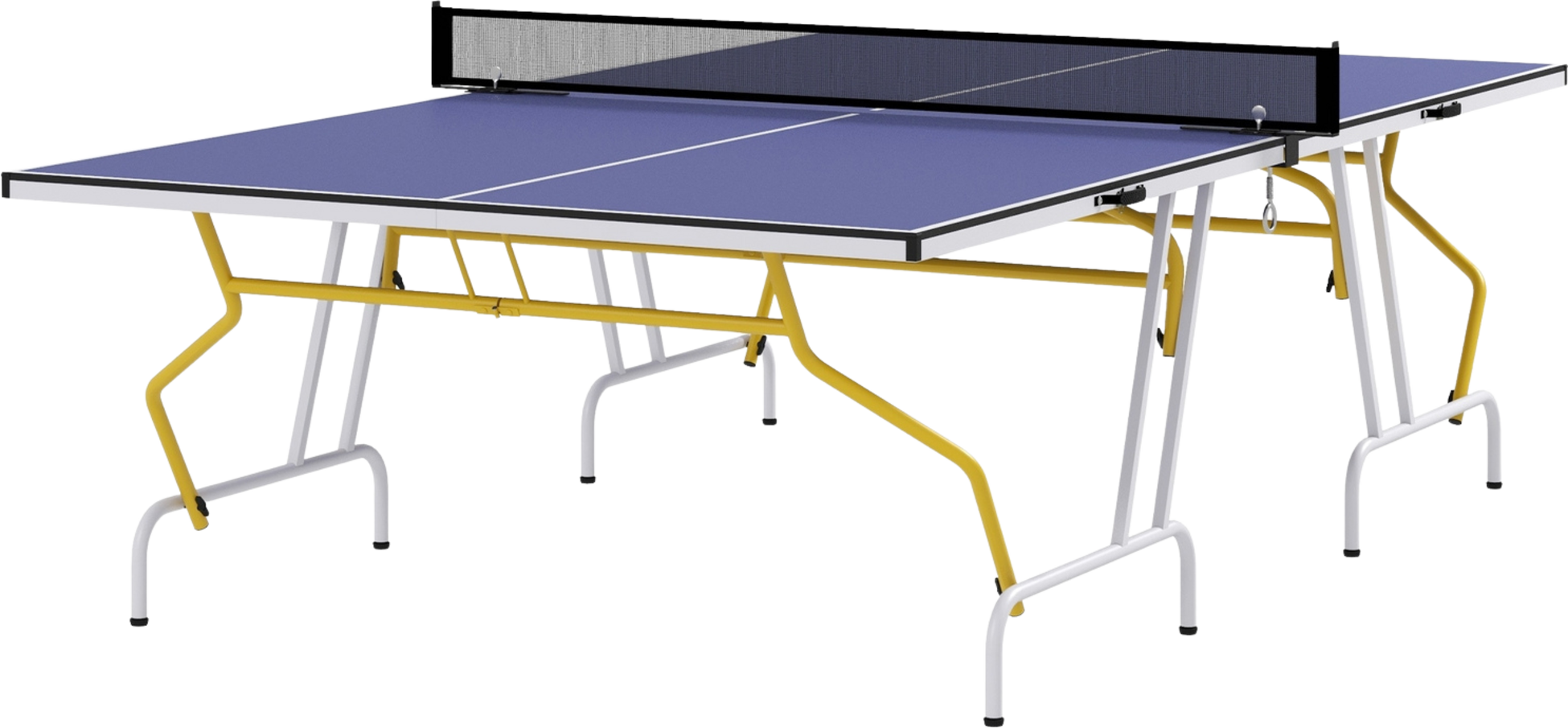 NORTHIX, Table Tennis Table Folding Table In Quarters With Table Tennis Net, 2 Table Tennis Bats, 3 Balls, Bl