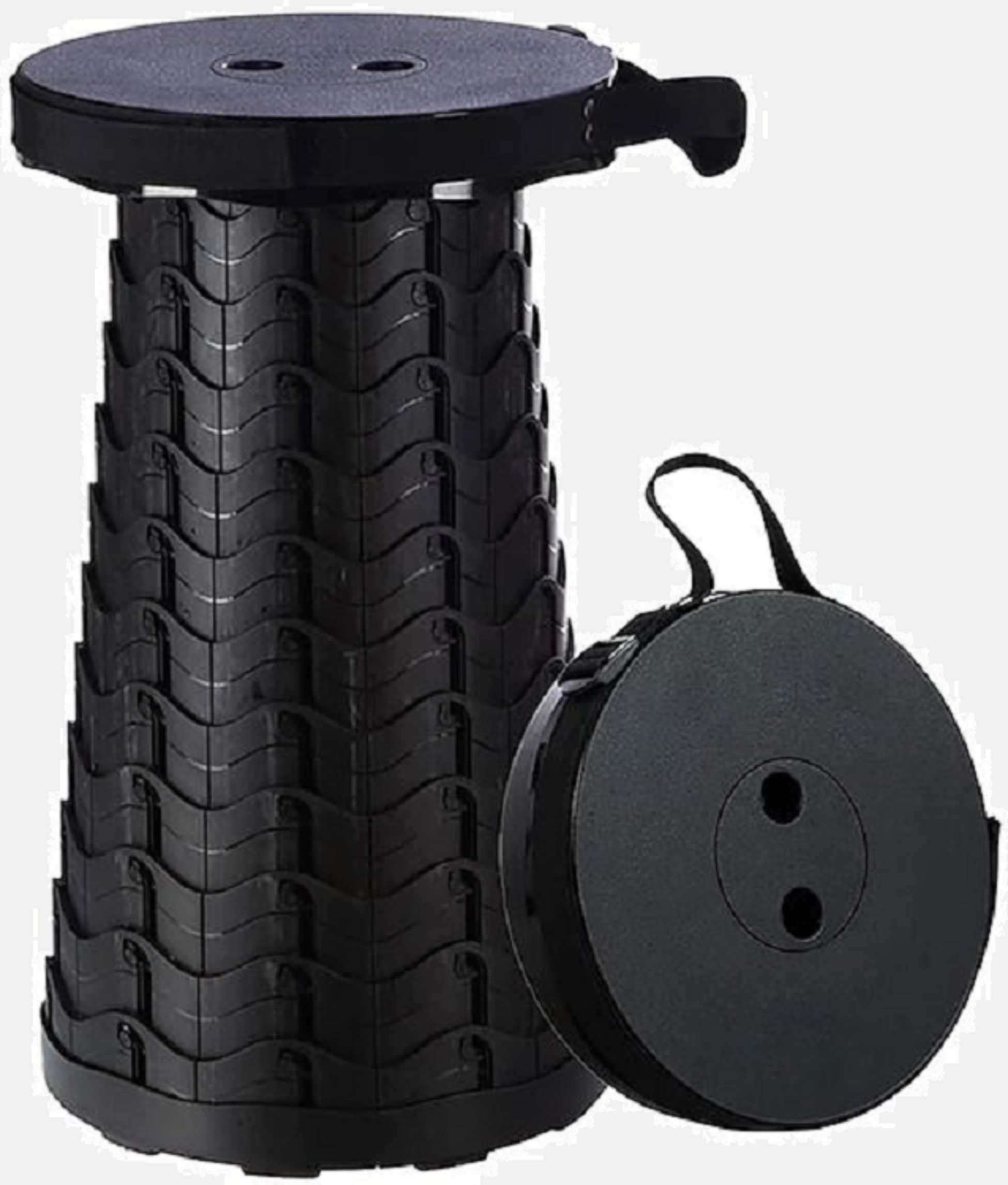 SAFE'N'SOUND, Teleskopisk Campingpall Svart