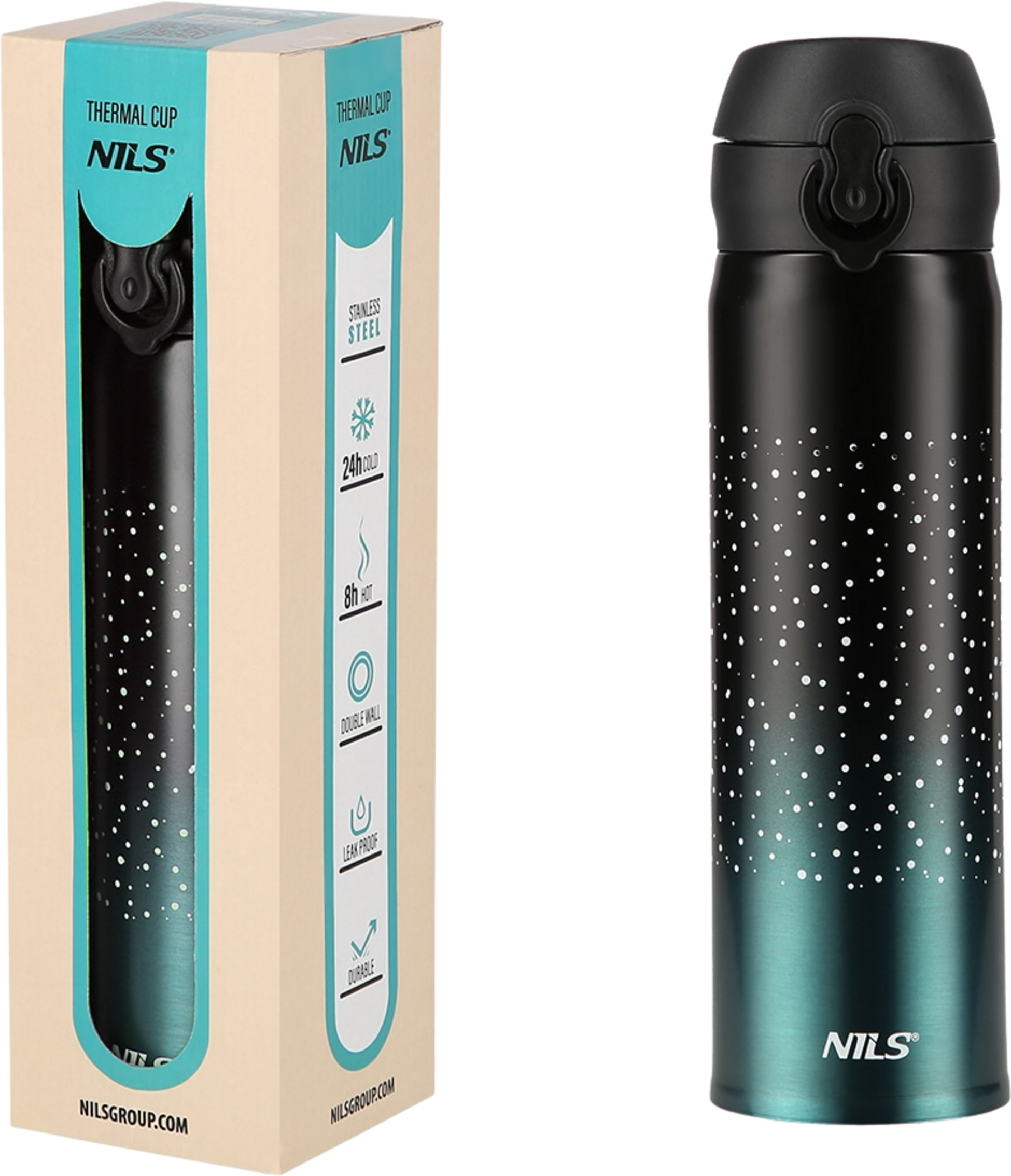 NORTHIX, Thermal Cup, Stainless Steel, 11 Oz, Sea Blue