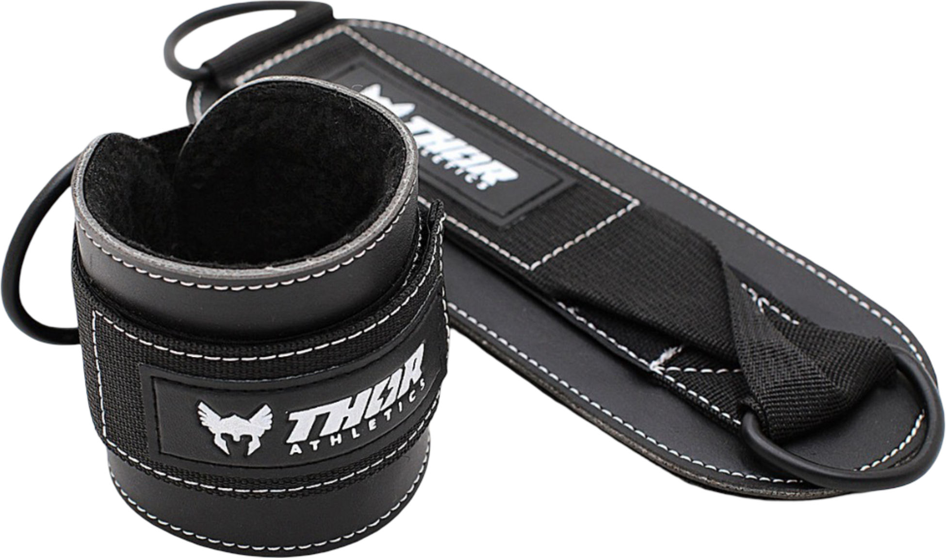 THOR ATHLETICS, Thor Athletics Ankle Straps &ndash; Leather Ankle Strap For Fitness And Cable Training &ndash; Black