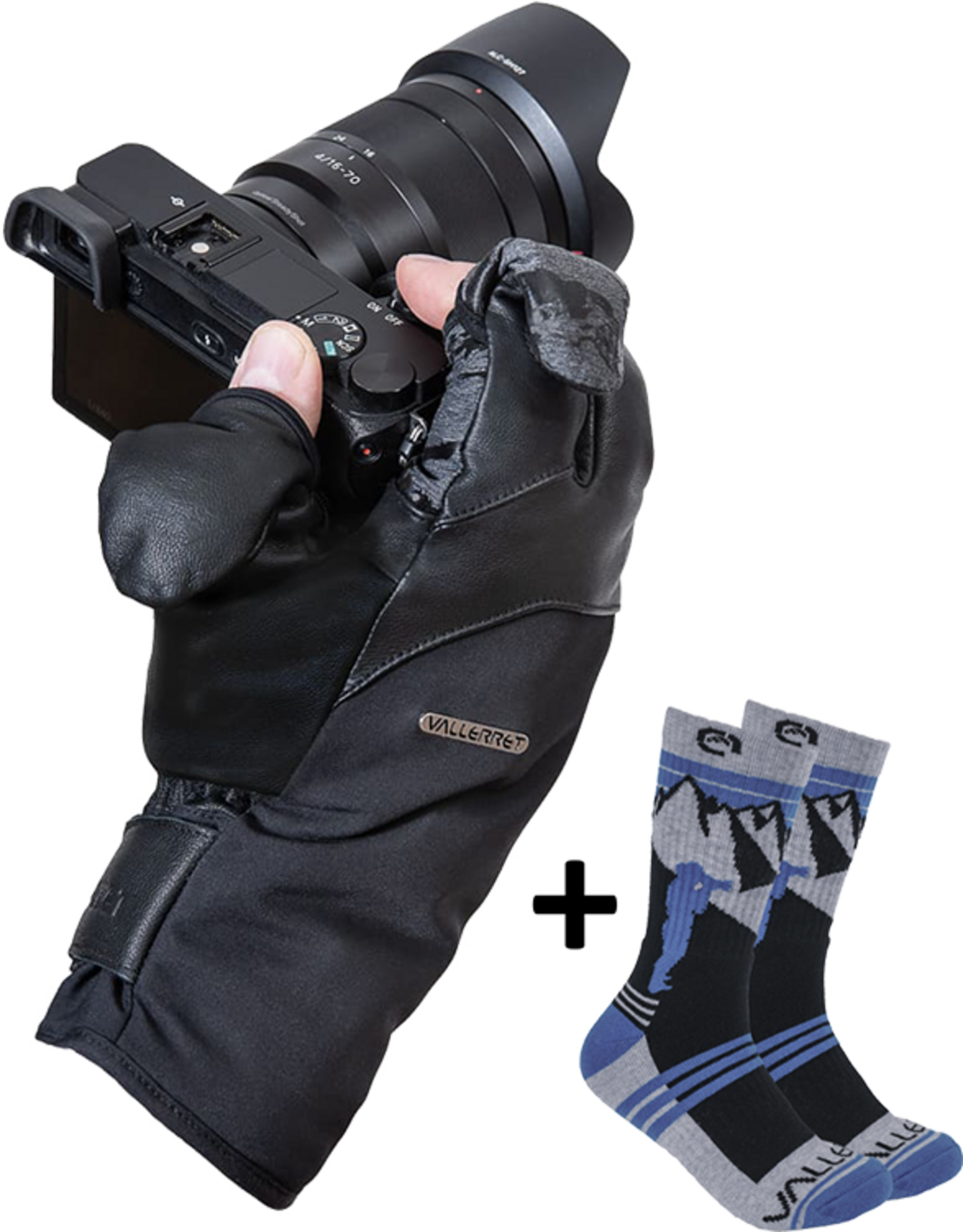 VALLERET, Tinden Photography Glove + Merino Socks Bundle