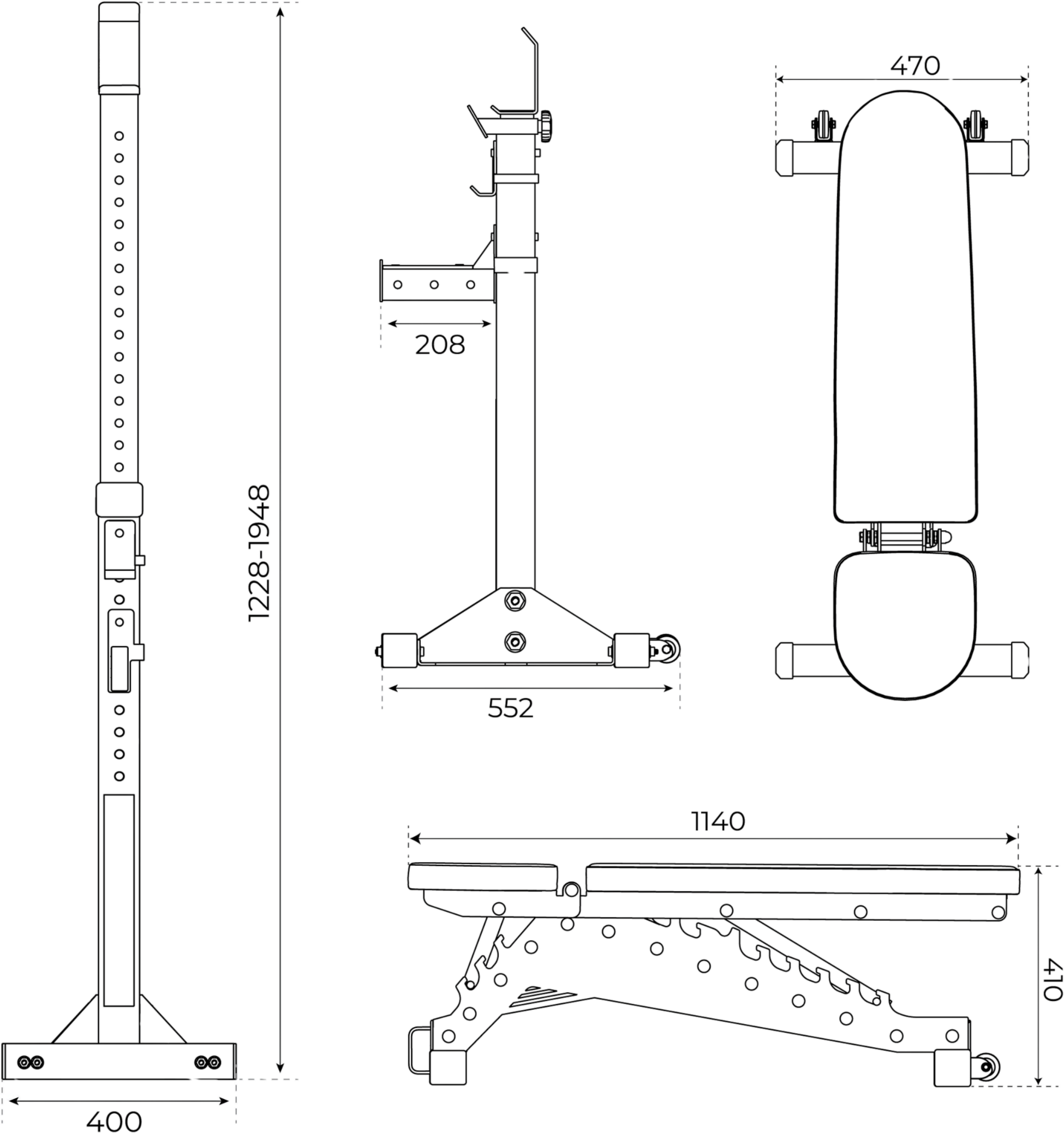 K-SPORT, Träningsset Viktbänk Och Stativ