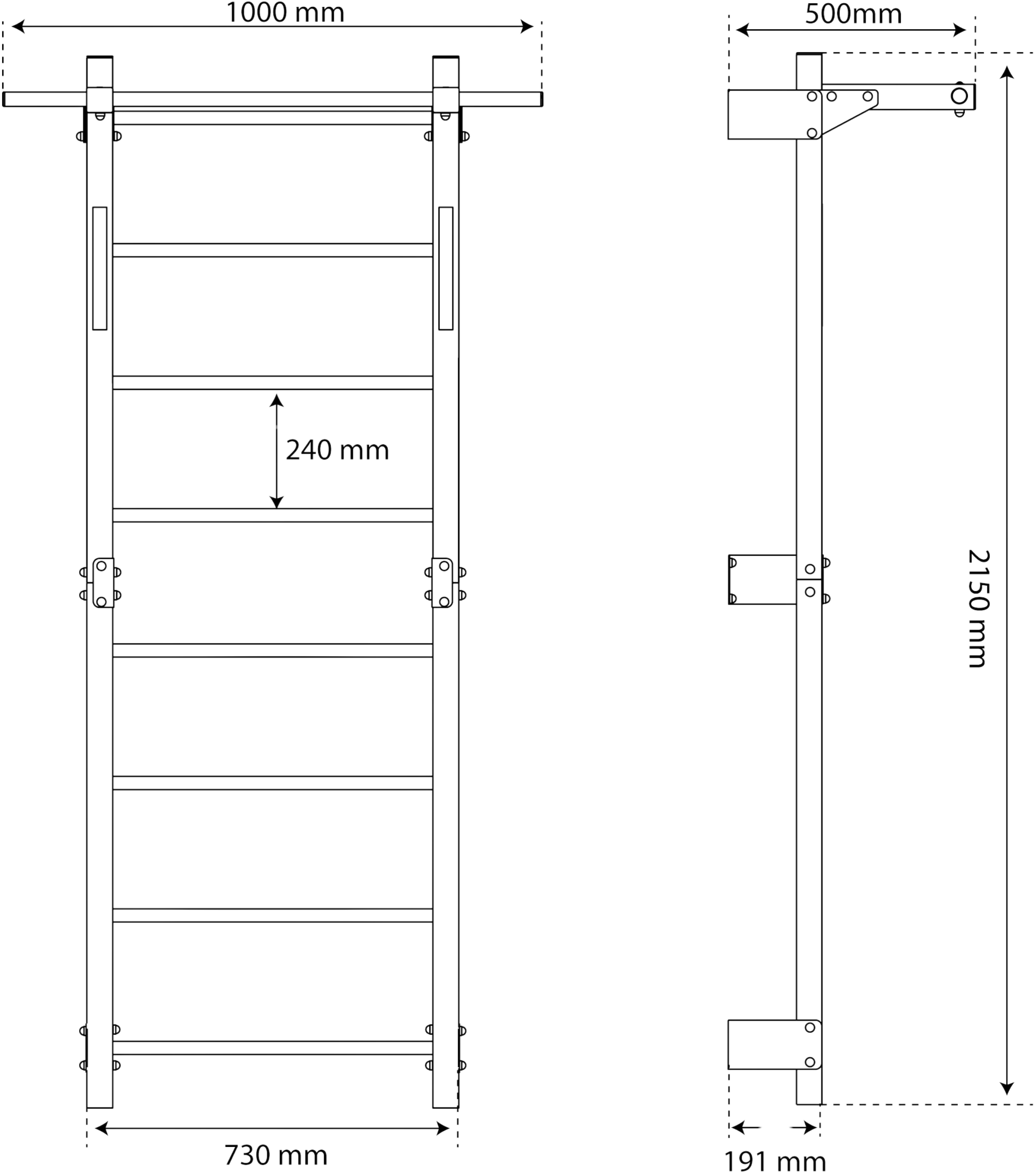 K-SPORT, Tr&auml;ningsv&auml;ggar I Metall Med Pull-up-st&aring;ng