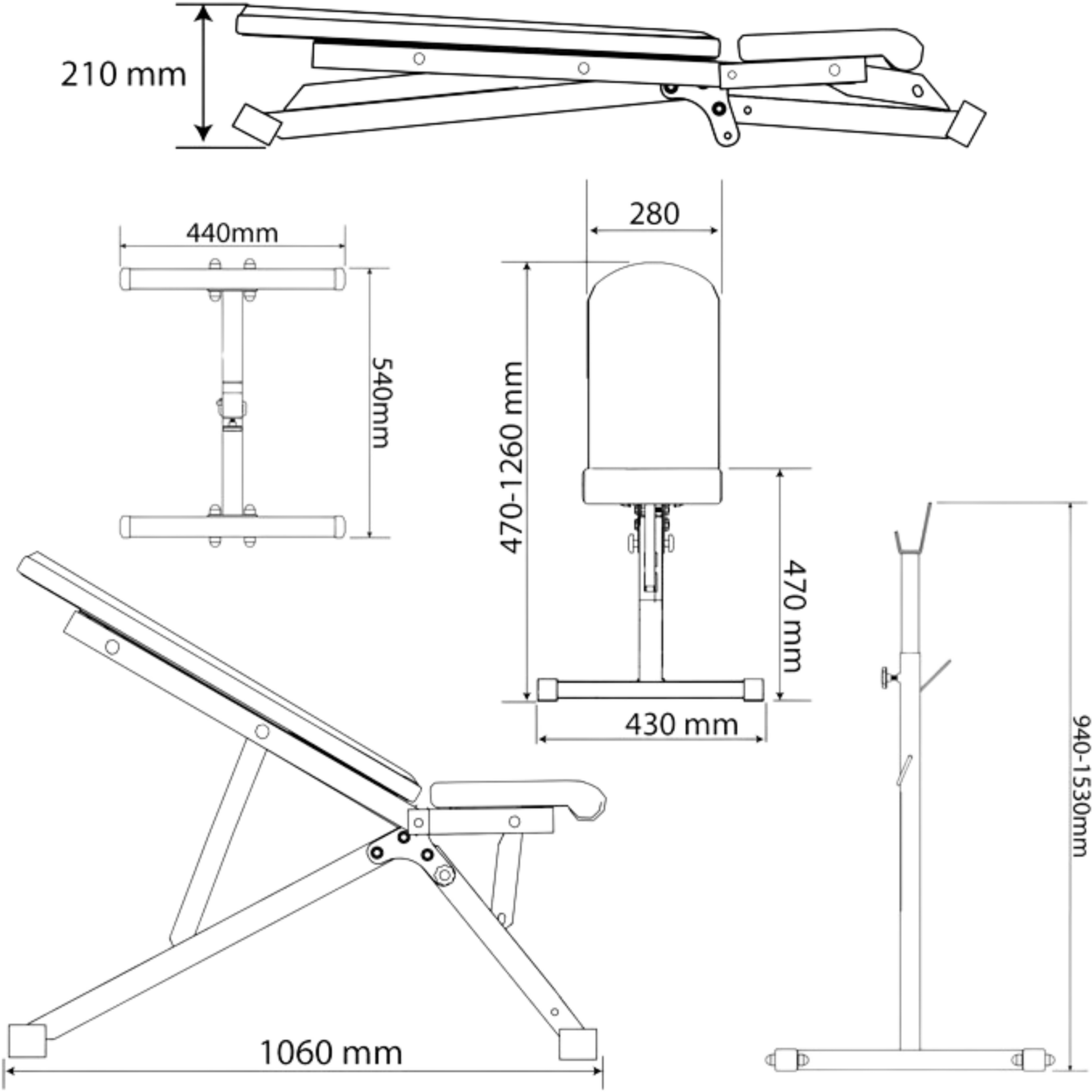 K-SPORT, Training Bench: Fällbar Viktbänk