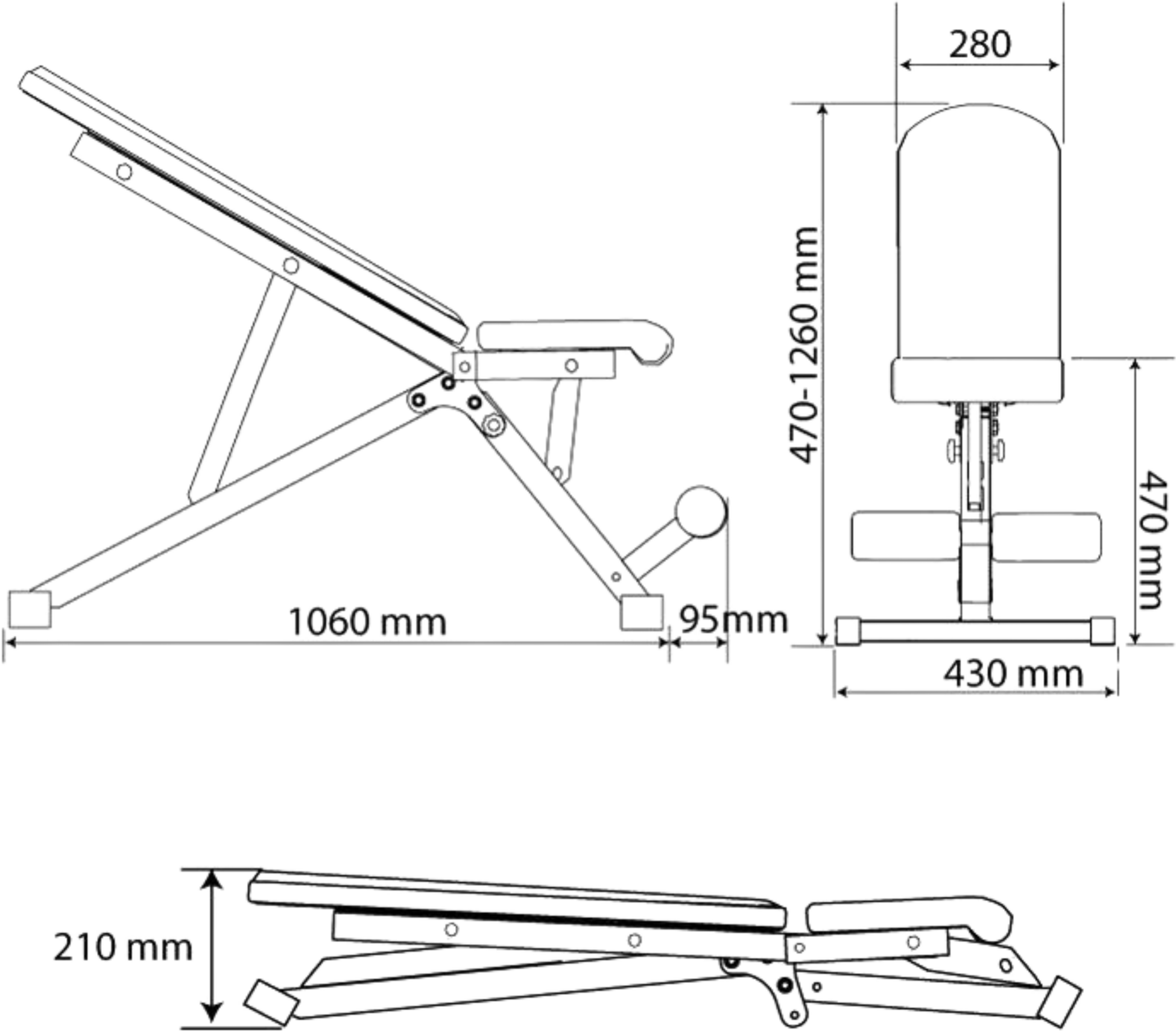 K-SPORT, Training Bench: Fällbar Viktbänk