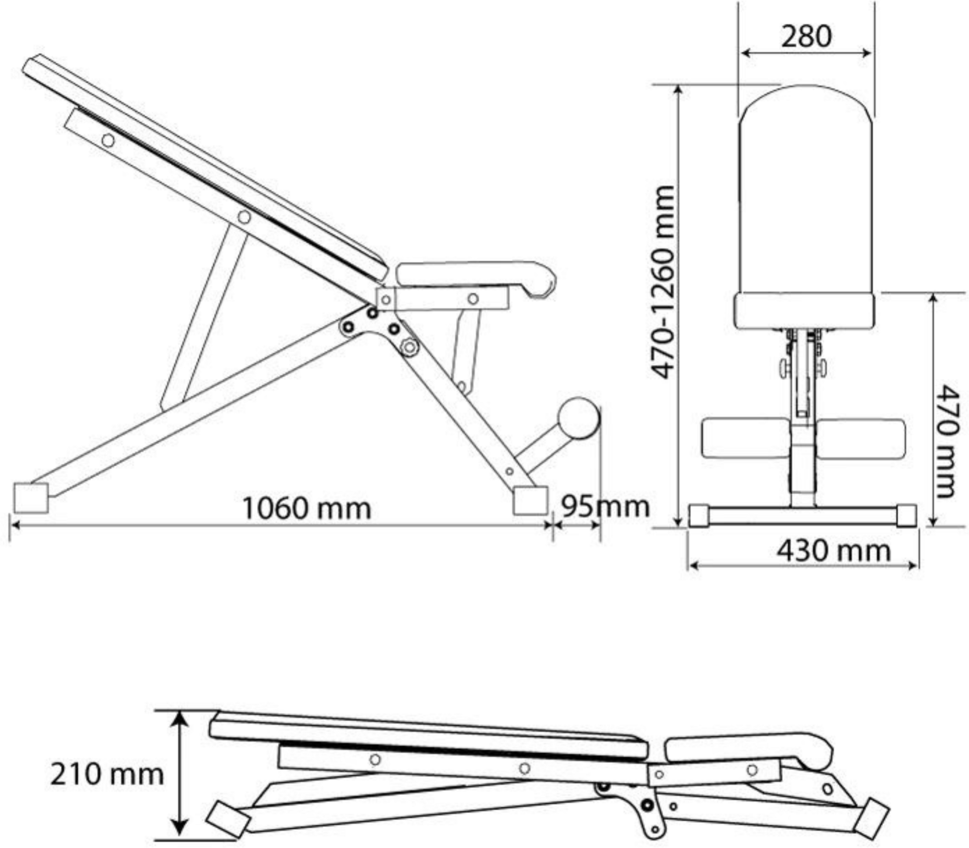 K-SPORT, Training Bench: Fällbar Viktbänk