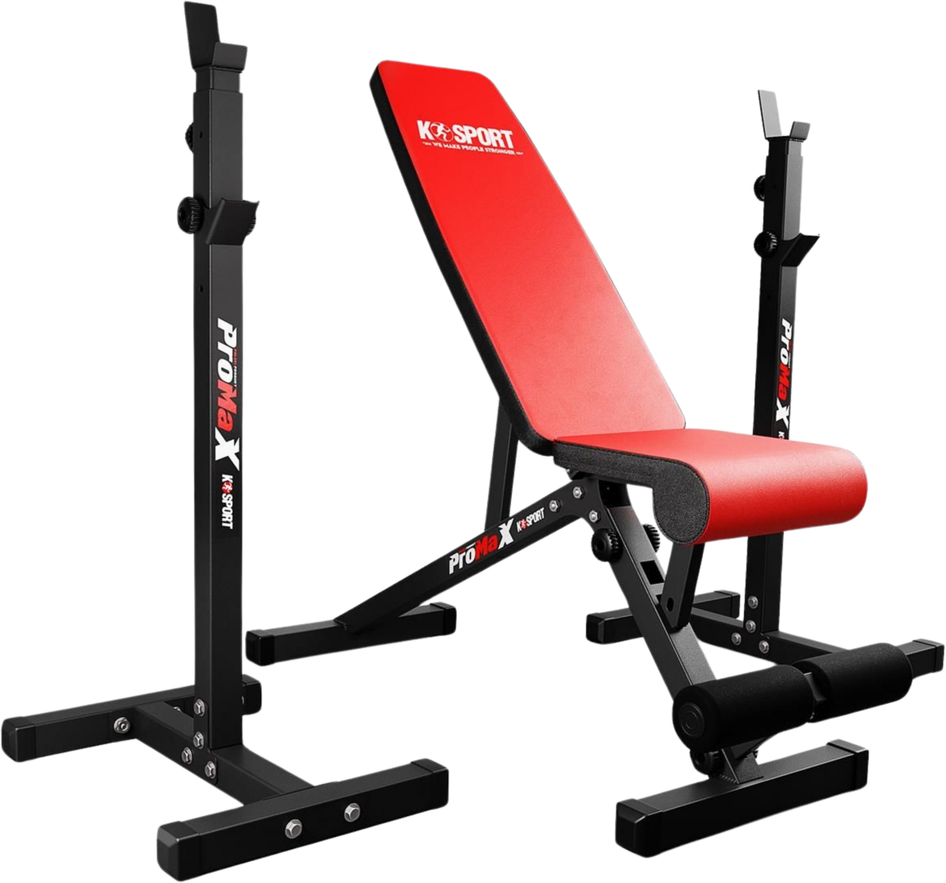 K-SPORT, Training Set: Justerbart Skivstångsstativ Med Träningsbänk