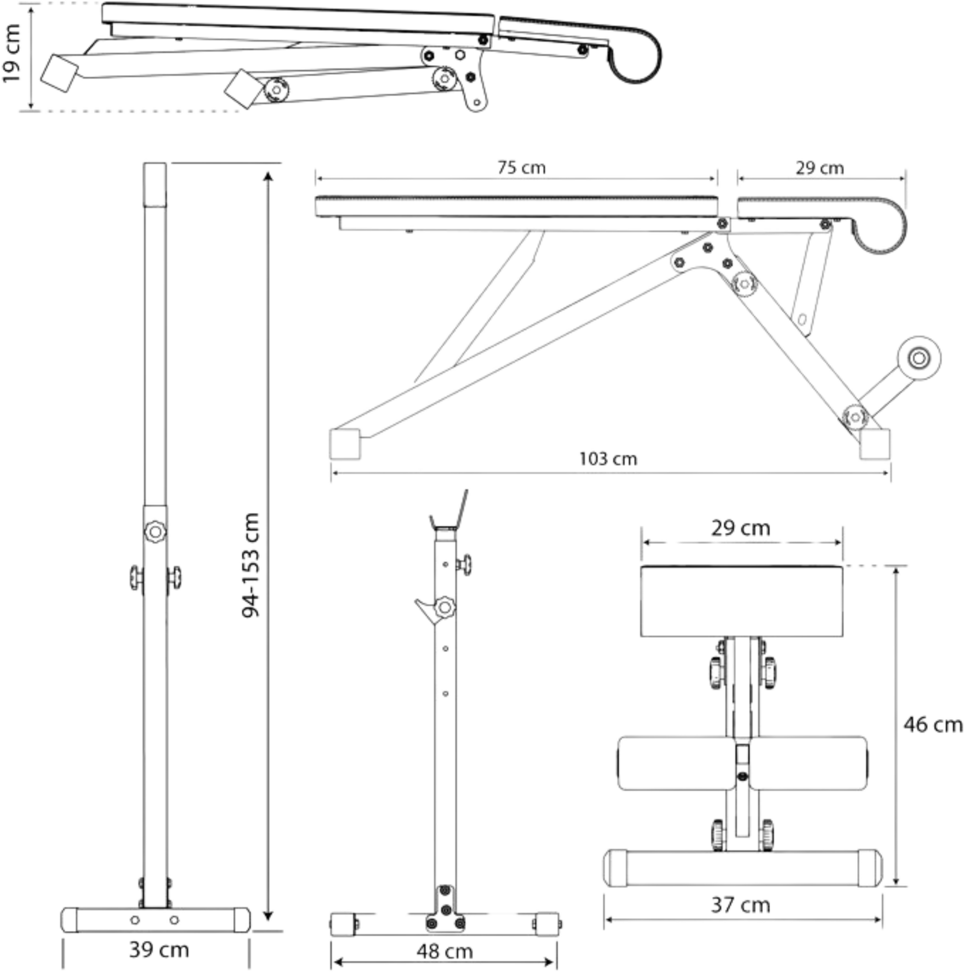 K-SPORT, Training Set: Justerbart Skivstångsstativ Med Träningsbänk