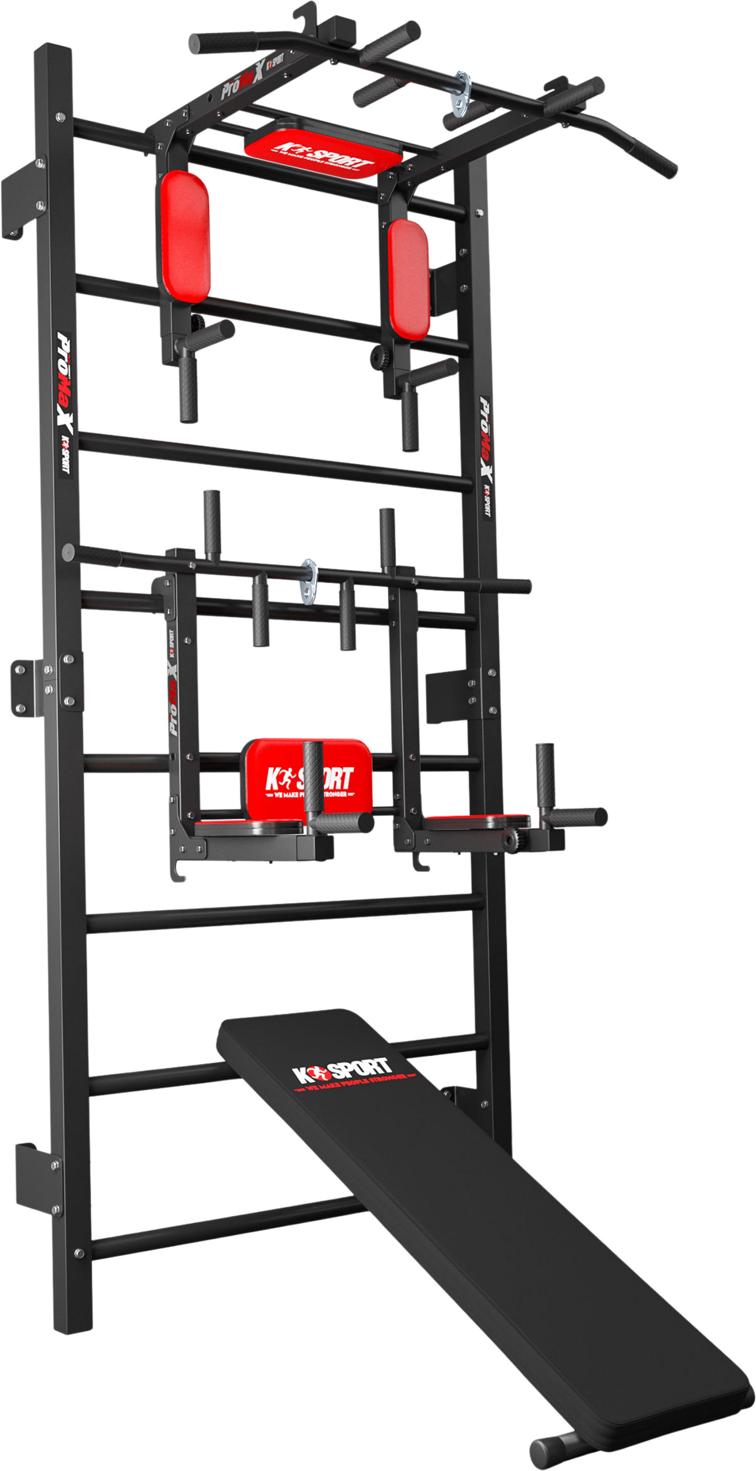 K-SPORT, Training Set: Ribbstol Med Dip-station + Pull-up-stång + Bänk