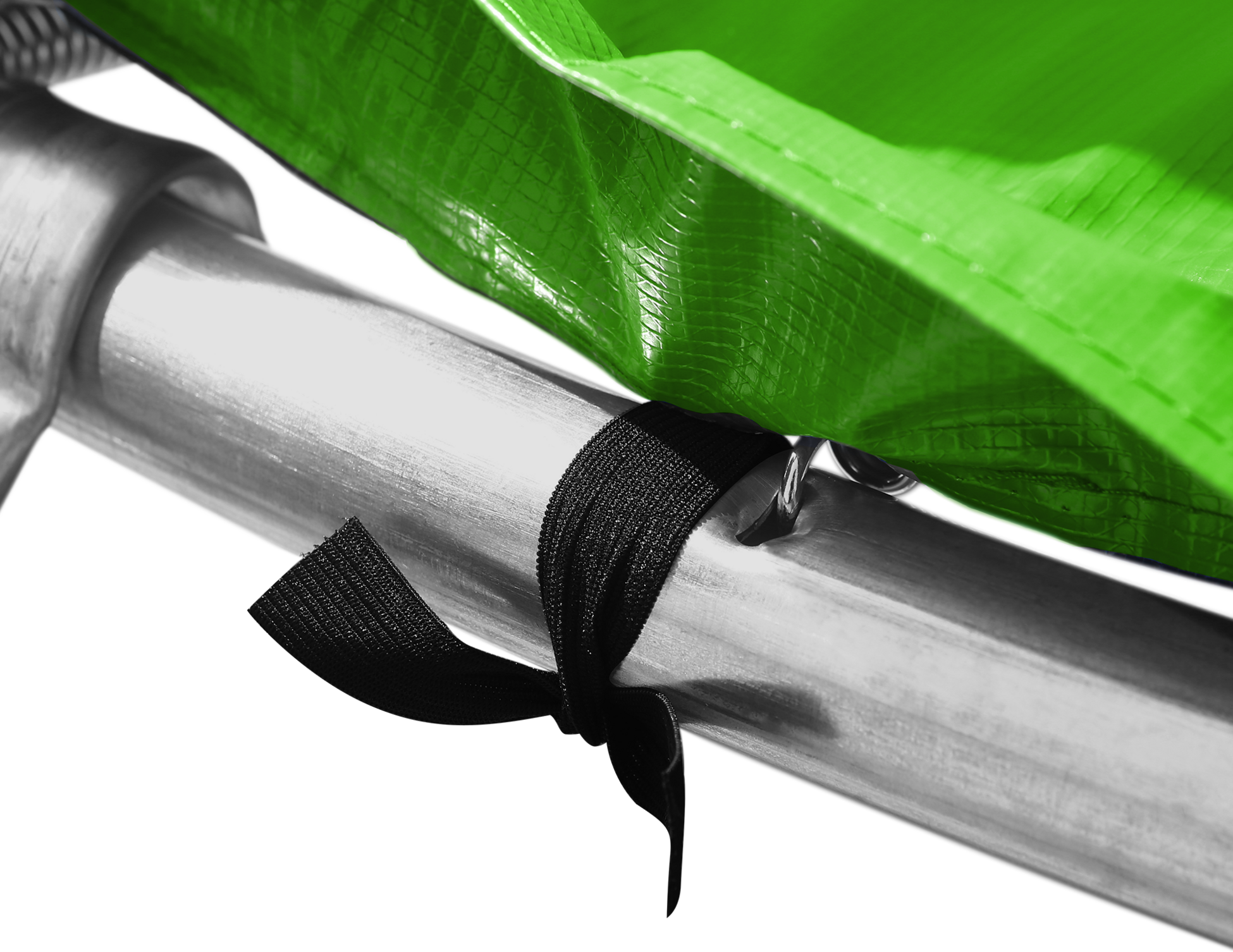 HAUKI, Trampolin &Oslash;305 Cm Med Skyddsn&auml;t, Stege Och Vadderade Stolpar Gr&ouml;n Upp Till 150 Kg Hauki