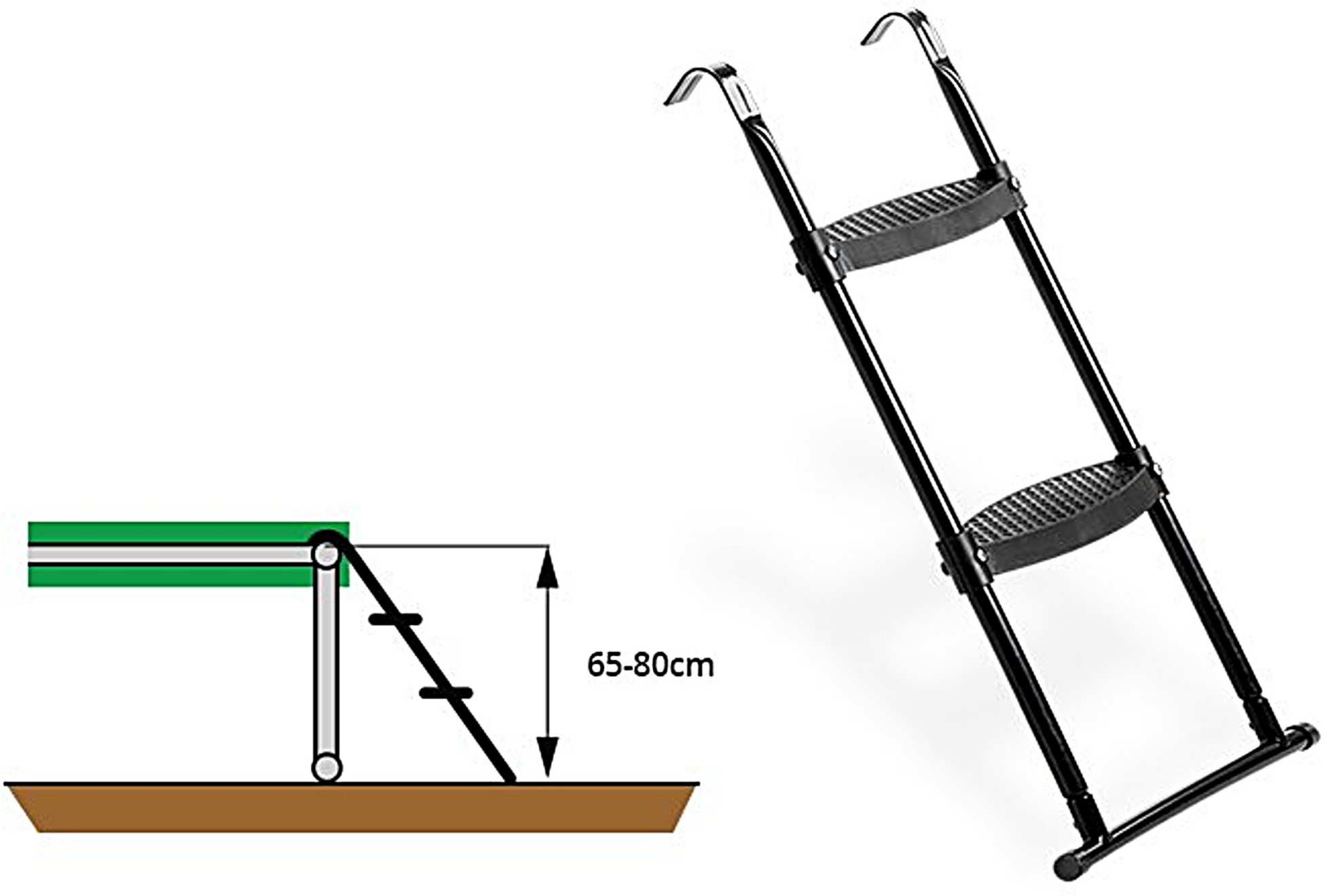EXIT, Trampolinstege F&ouml;r En Ramh&ouml;jd P&aring; 65-80cm