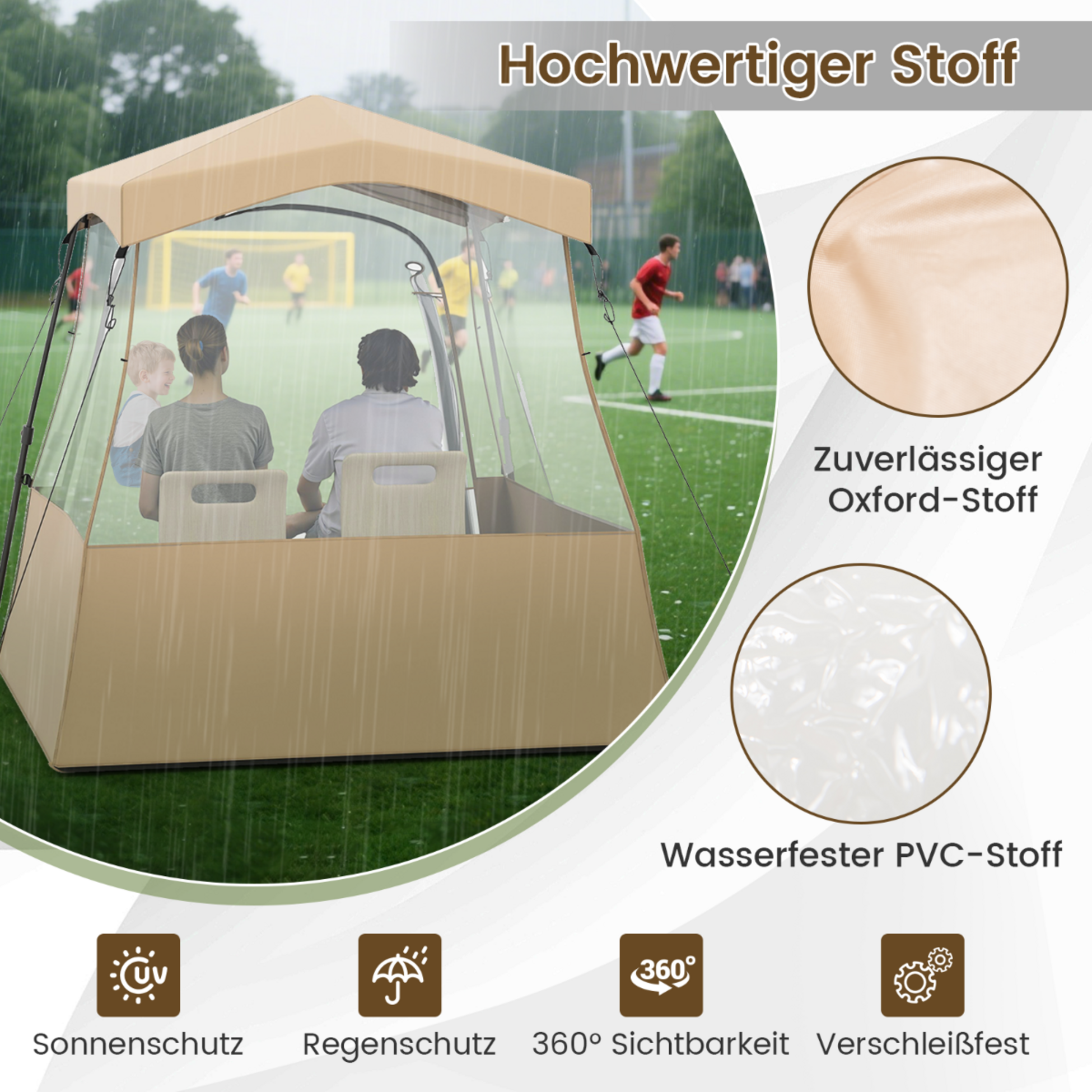 NORTHIX, Transparent Pop-up Camping Tent, All-weather, 160x160x176 Cm