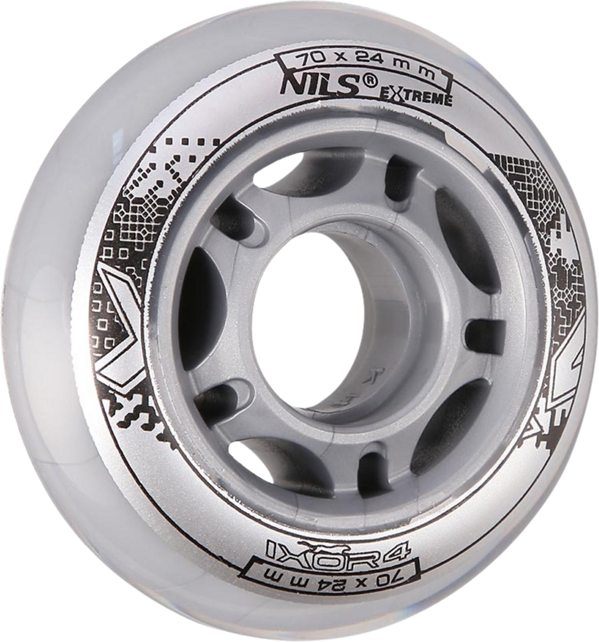 NORTHIX, Transparent Pu Skateboard Wheels, 70x24mm, 82a, Set Of 4