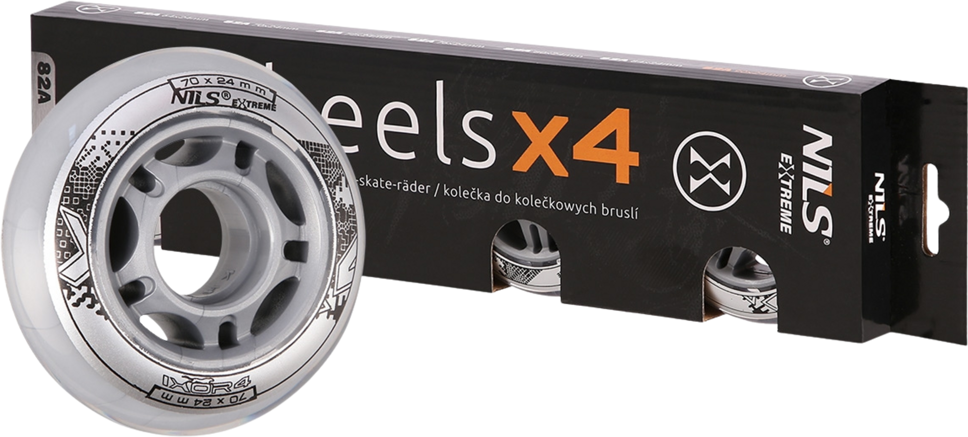 NORTHIX, Transparent Pu Skateboard Wheels, 70x24mm, 82a, Set Of 4