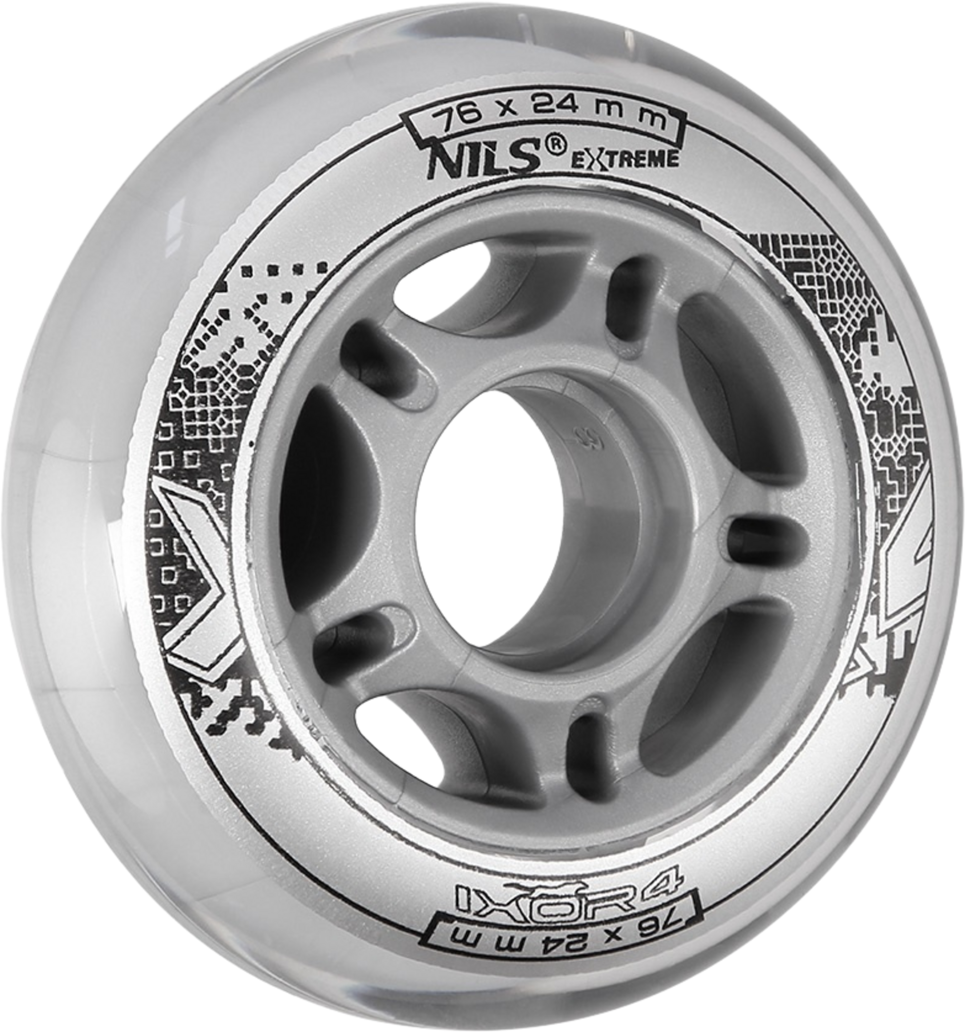 NORTHIX, Transparent Pu Skateboard Wheels 76x24mm 82a (set Of 4)